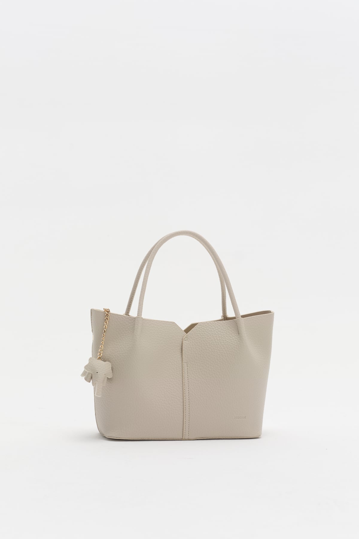 Charm Aksesuarlı Satchel Çanta  Vanilya
