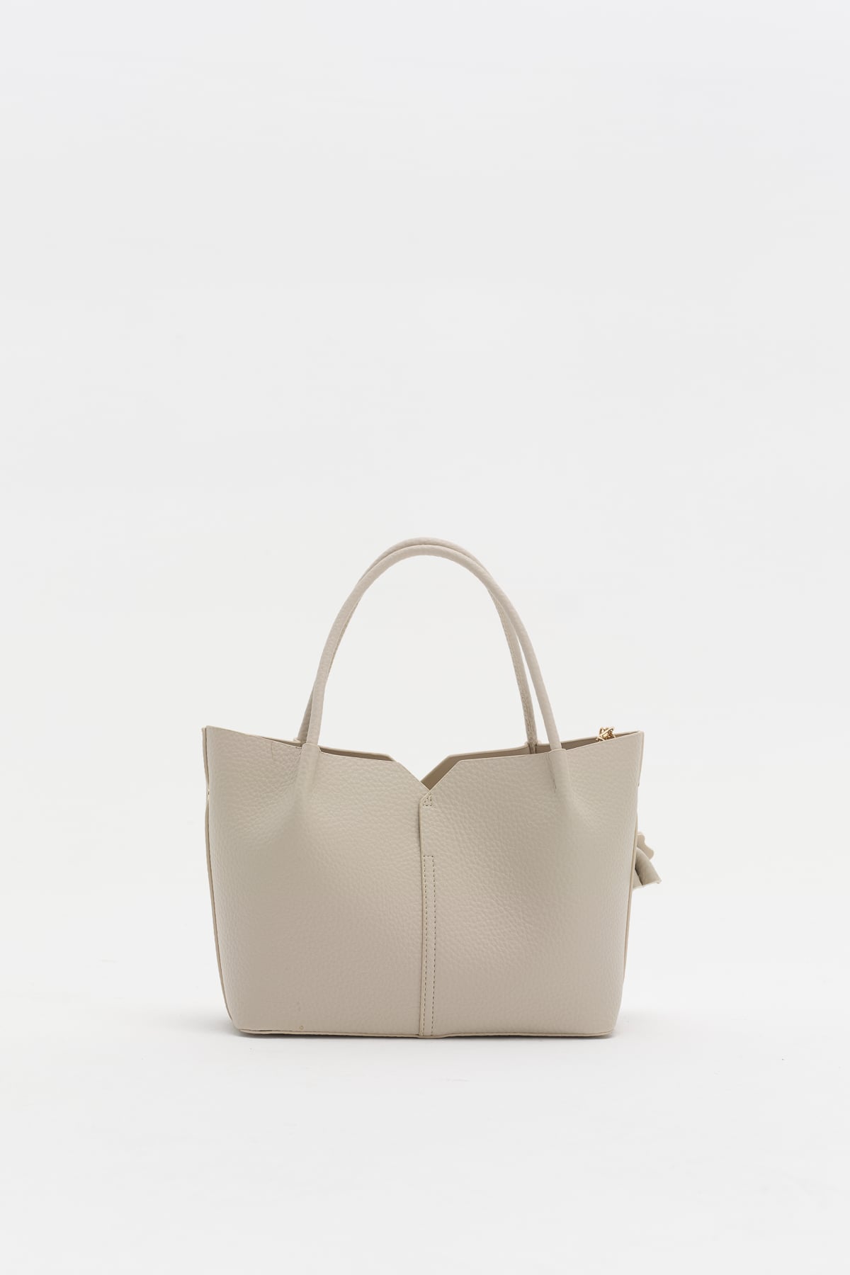 Charm Aksesuarlı Satchel Çanta  Vanilya