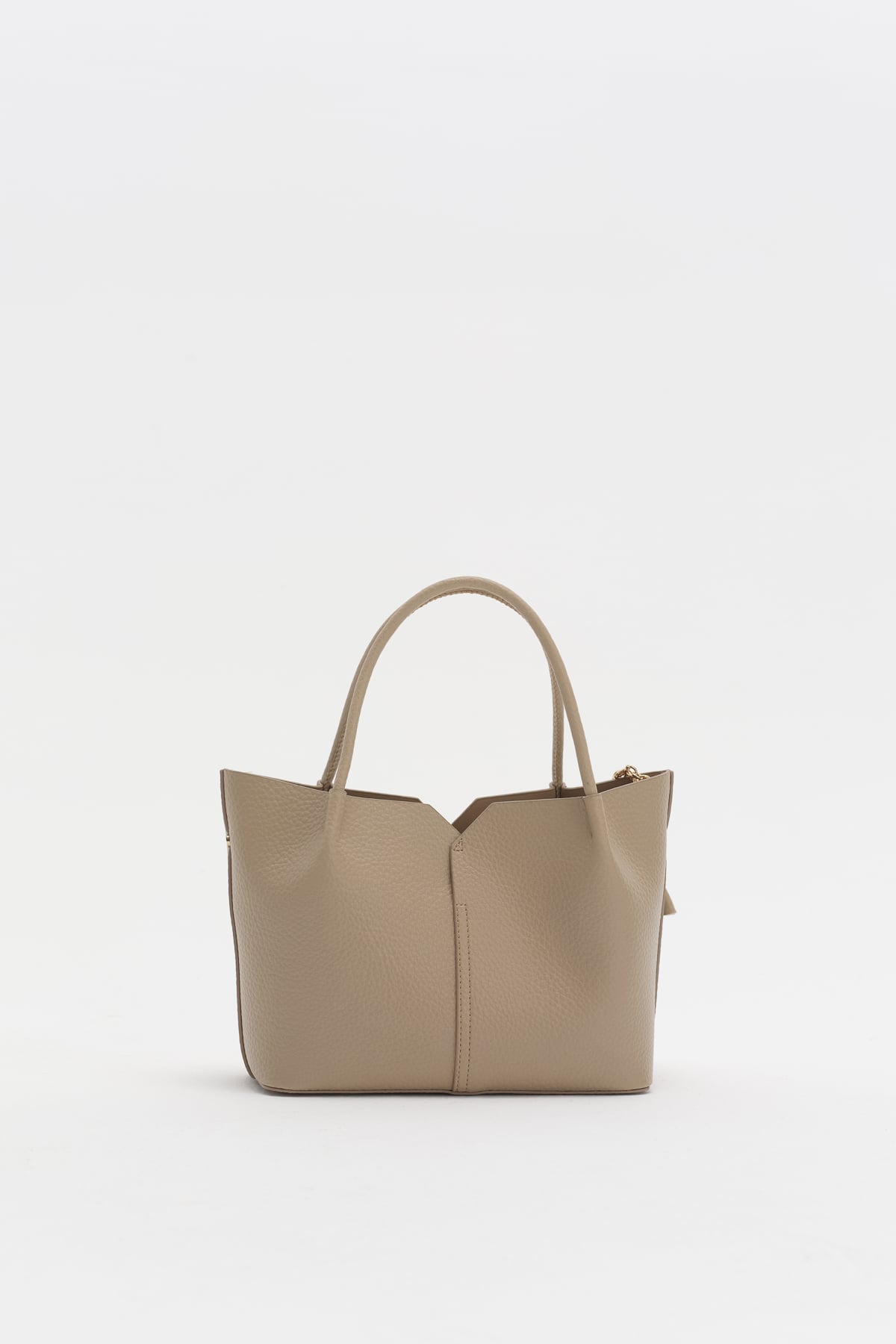 Charm Aksesuarlı Satchel Çanta  Vizon