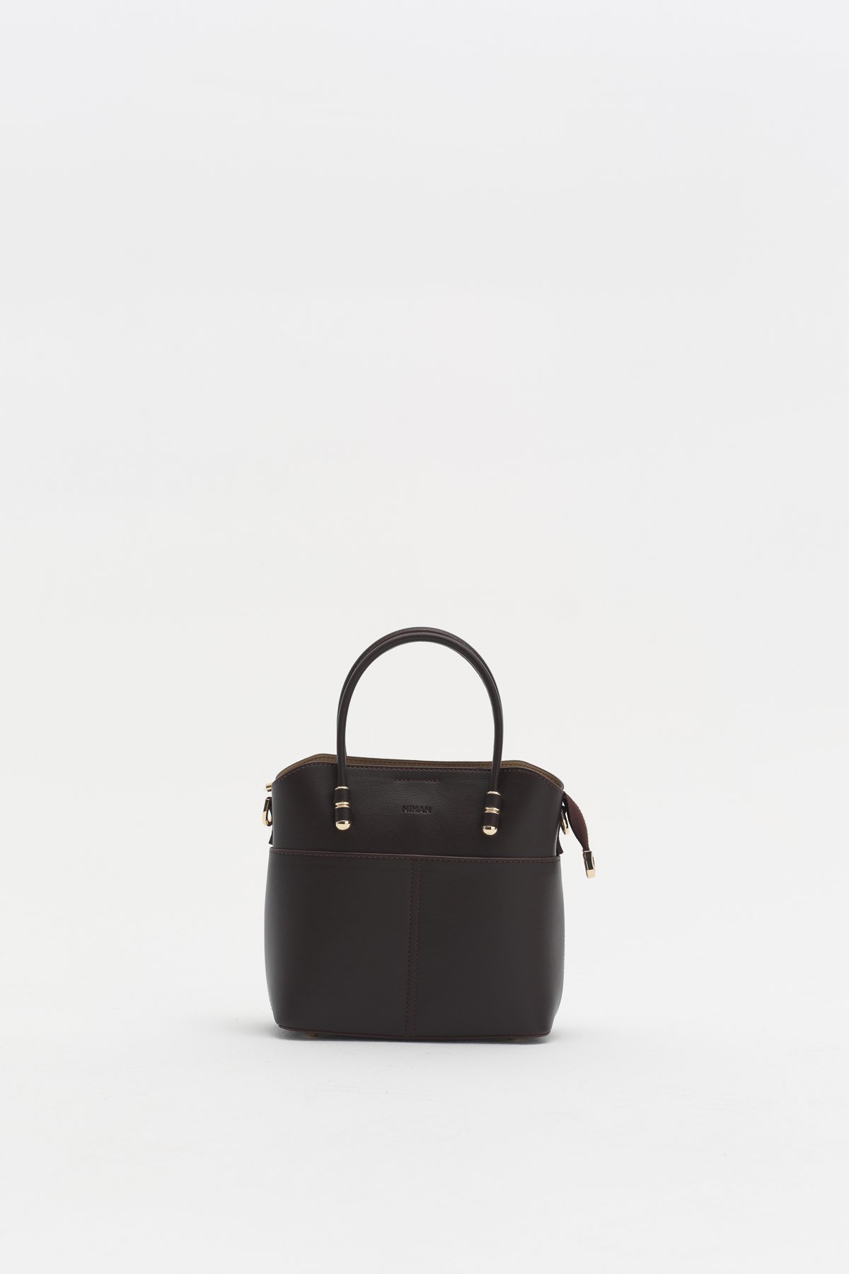 Fermuarlı Satchel Çanta  Kahve