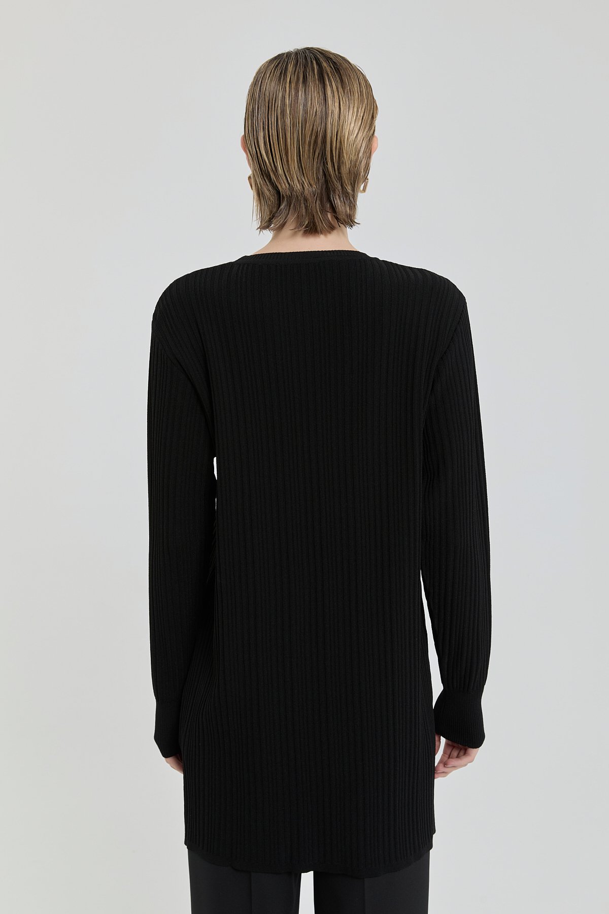 Fitilli Triko Tunik  Siyah