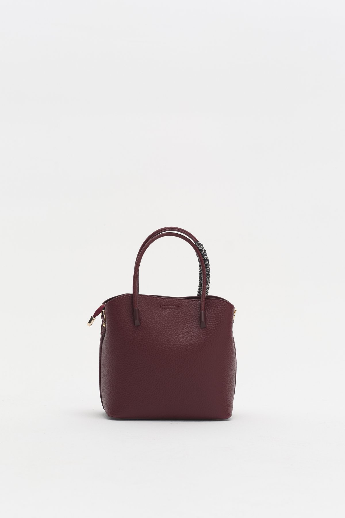 Fular Aksesuarlı Satchel Çanta  Bordo
