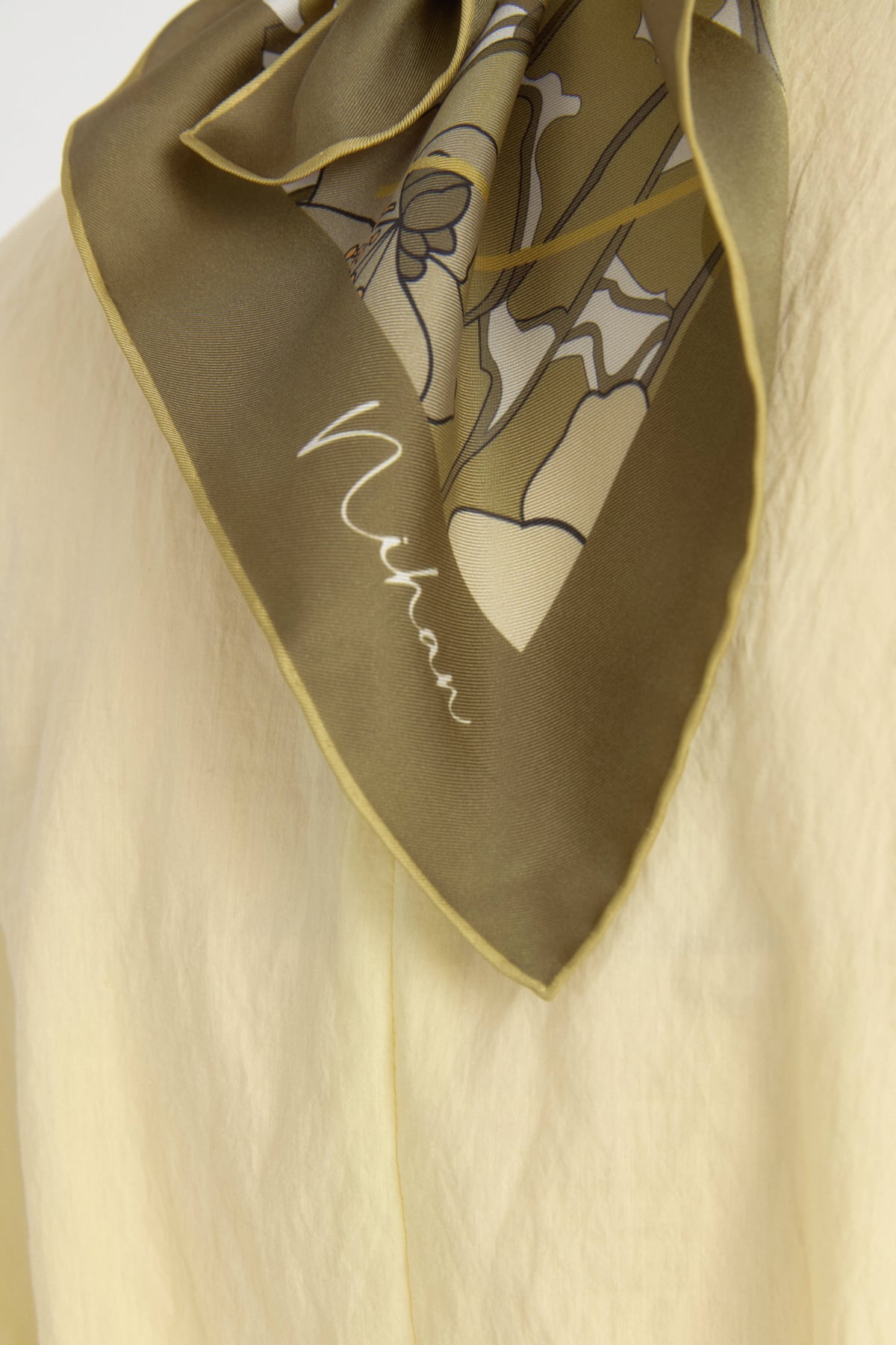 Garden Whisper Twill İpek Eşarp  Olive