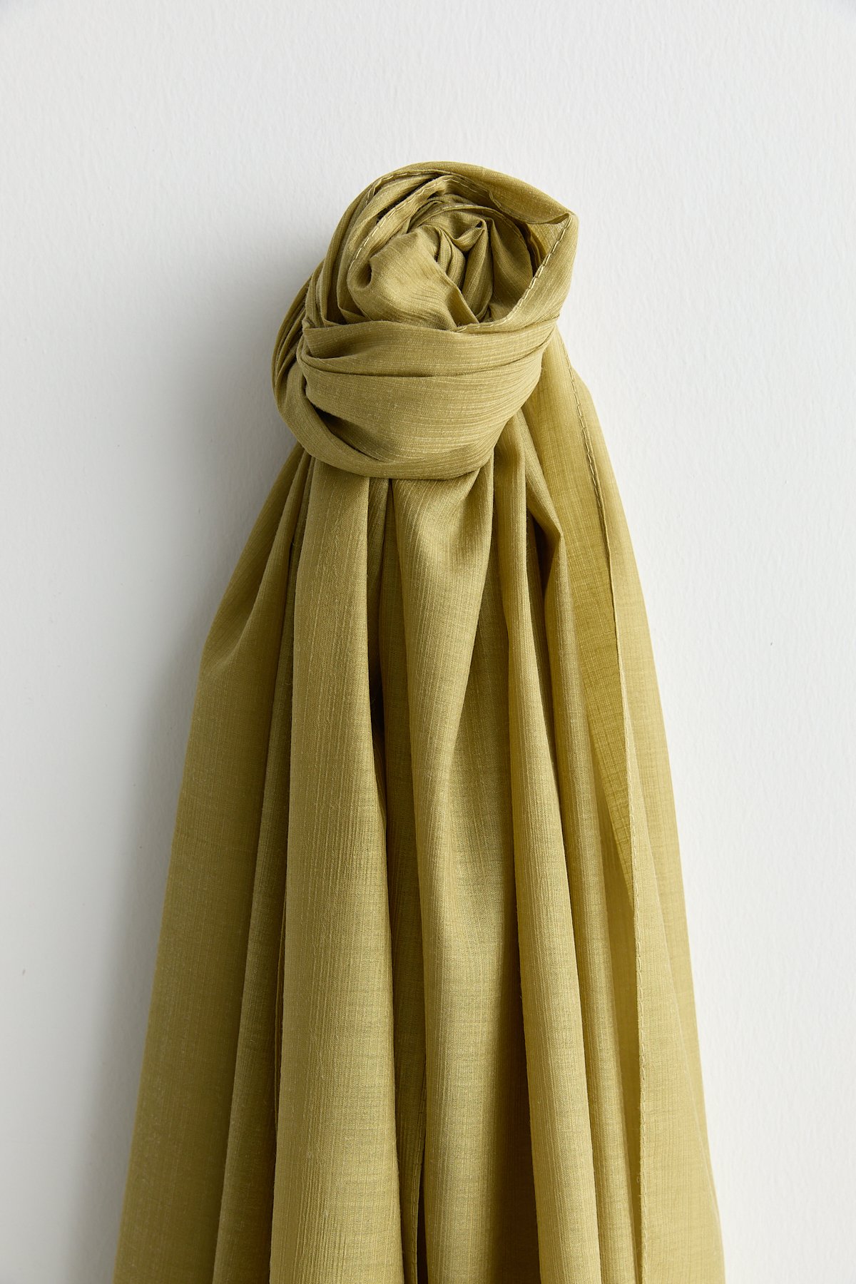 Keten Efektli Natural Şal  Olive