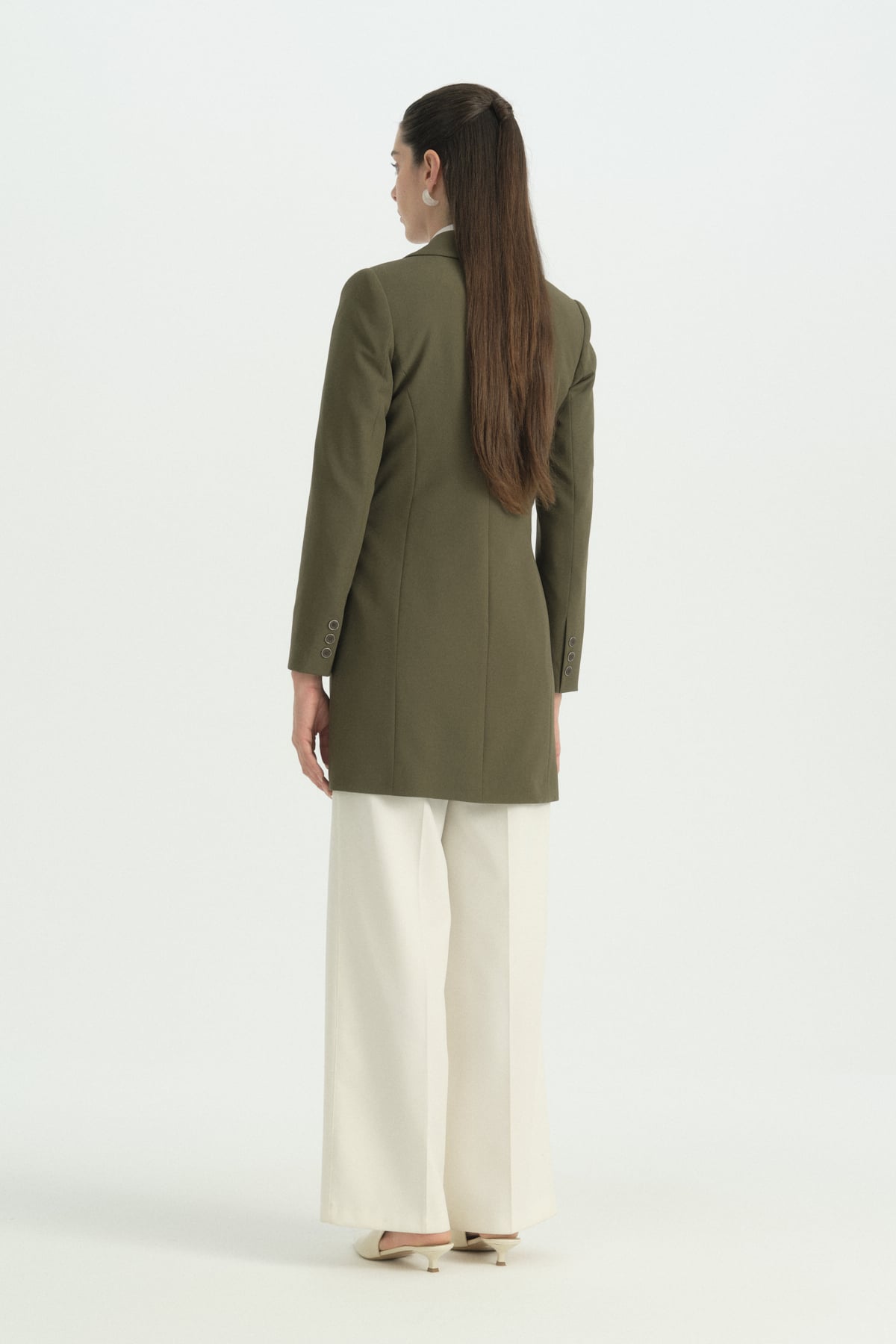 Kruvaze Blazer Ceket  Haki