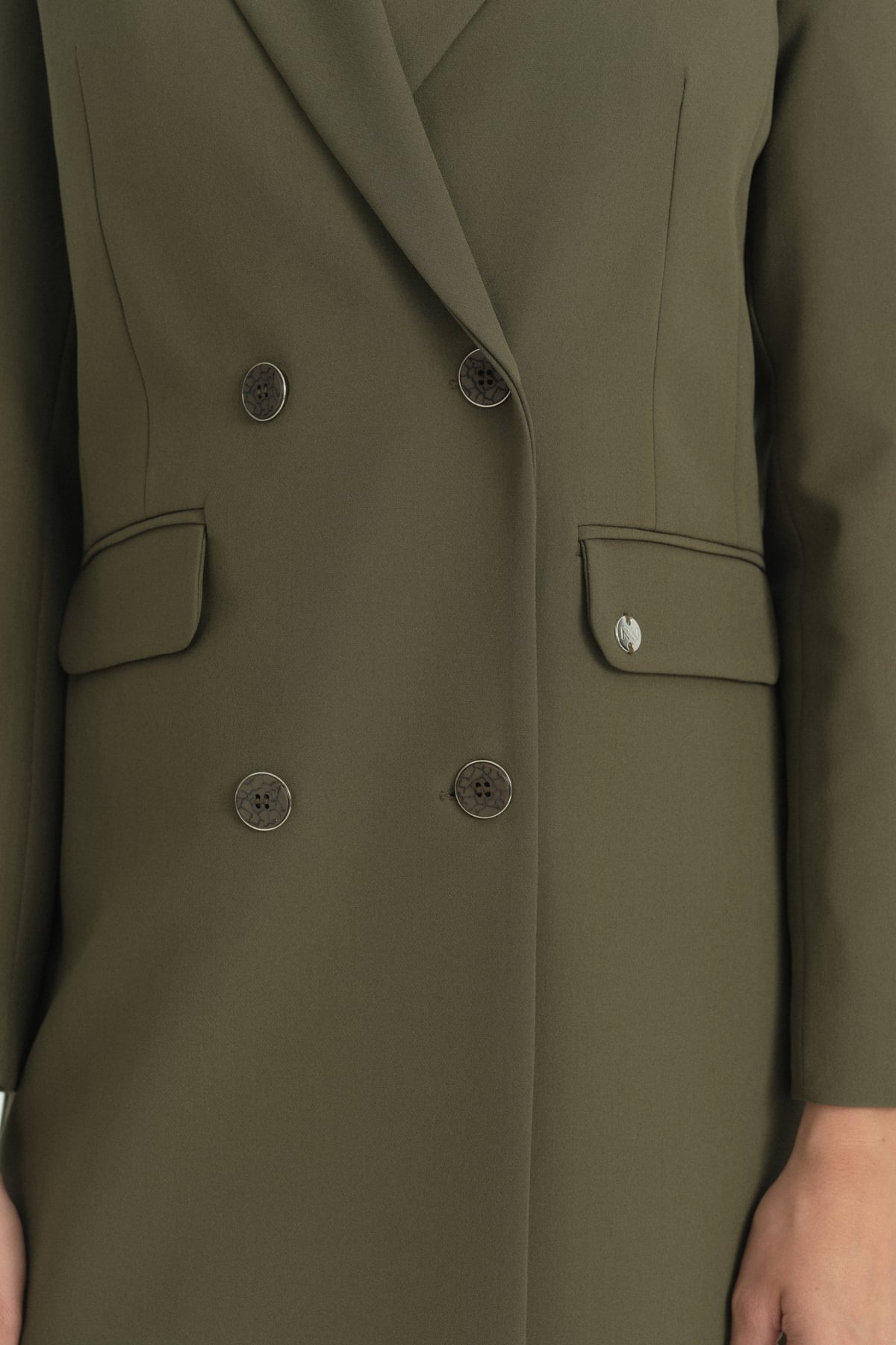 Kruvaze Blazer Ceket  Haki