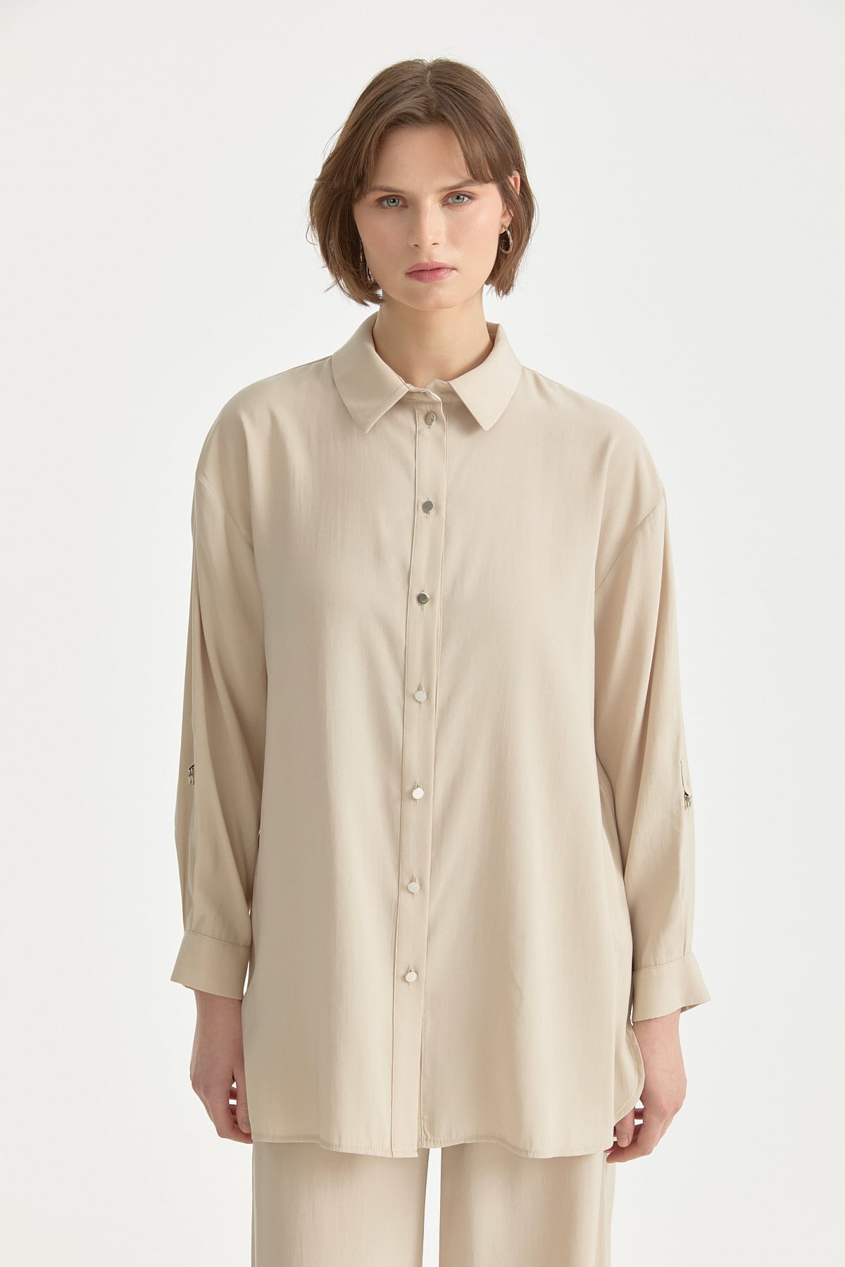 Modal Pantolon Tunik Takım  Bej