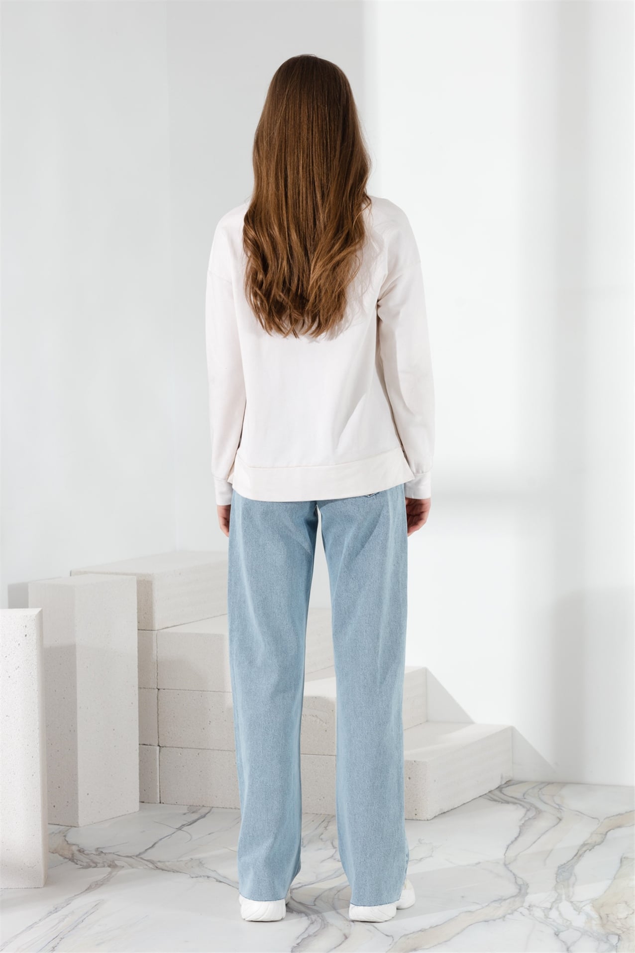 MY MAGAZİN Pantolon 90's Denim Pantolon  Açık Mavi_modest