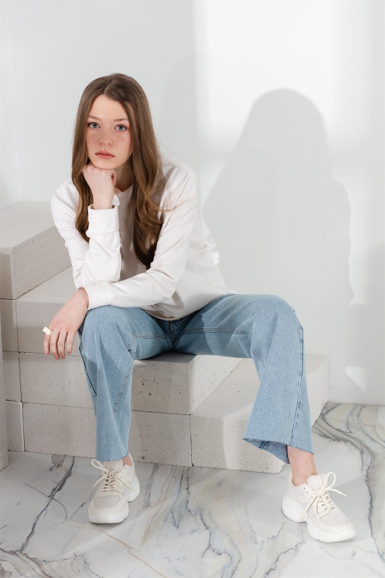 MY MAGAZİN Pantolon 90's Denim Pantolon  Açık Mavi_modest