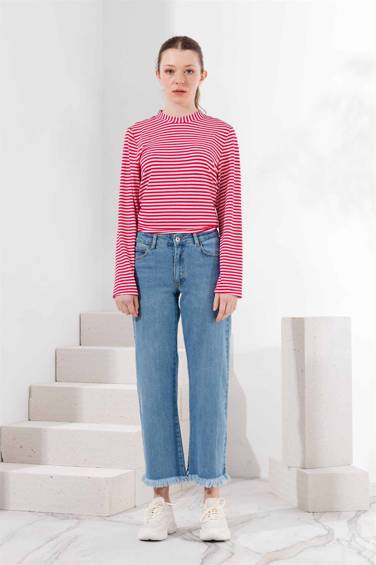 MY MAGAZİN Pantolon Denim Bol Pantolon  Açık Mavi_modest