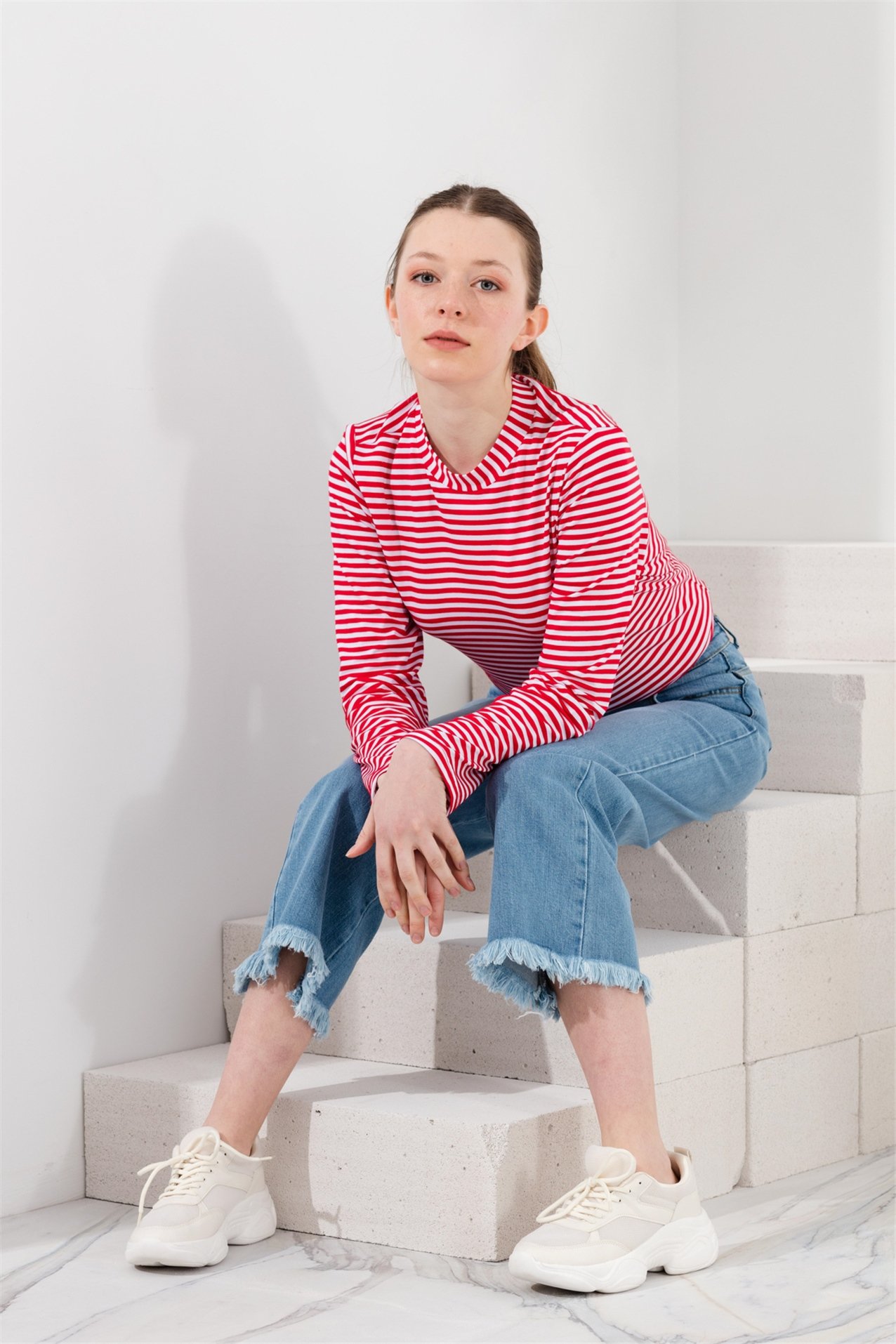MY MAGAZİN Pantolon Denim Bol Pantolon  Açık Mavi_modest