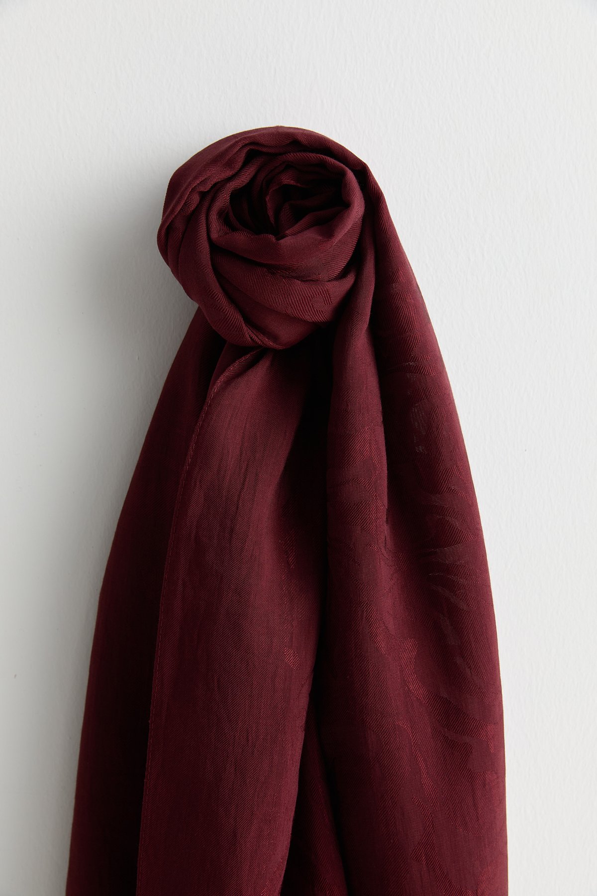 Natural Viskon Floş Şal  Bordo