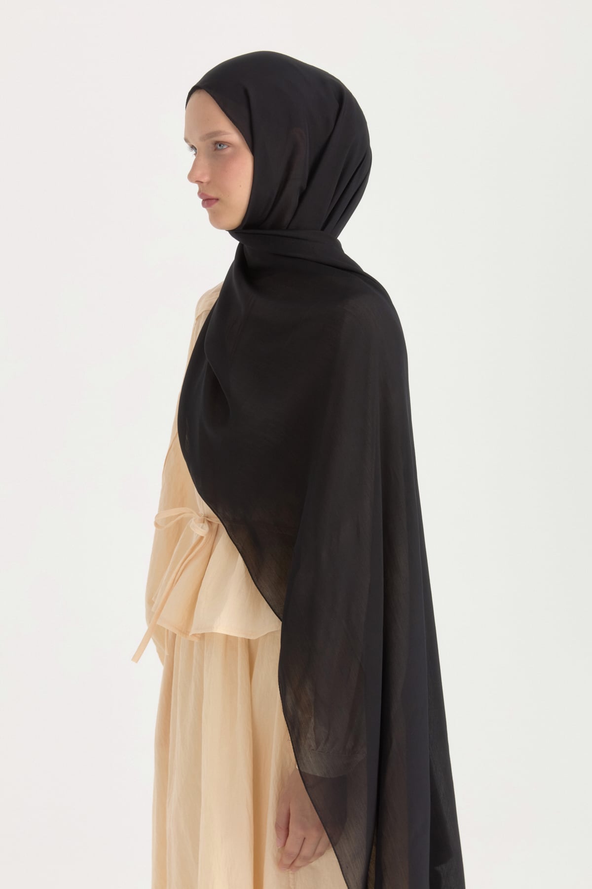 Natural Viskon Floş Şal  Siyah