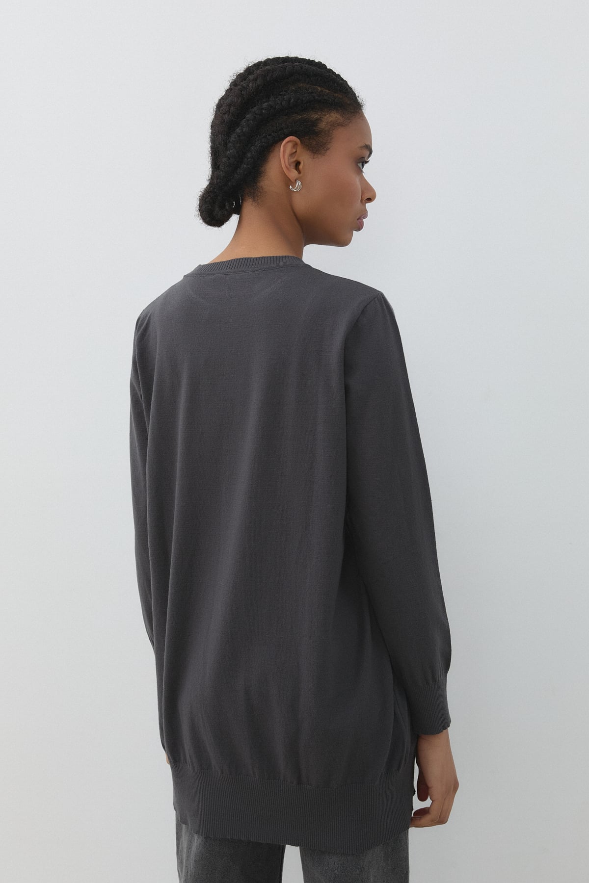 Nihan Basic Triko Tunik  Füme