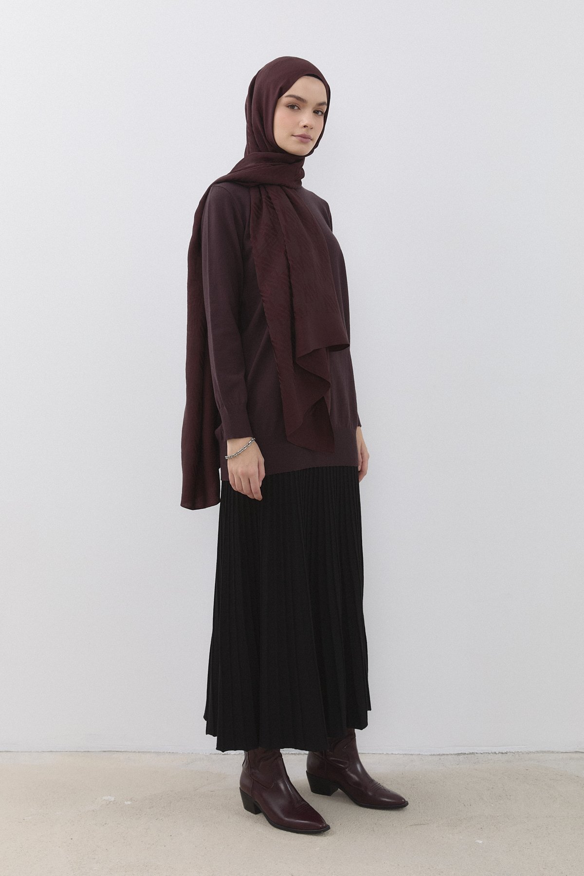 Nihan Basic Triko Tunik  Kahve