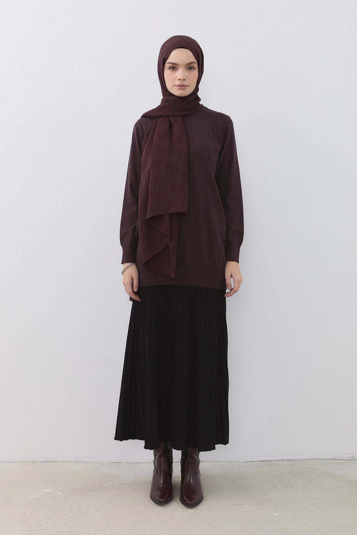 Nihan Basic Triko Tunik  Kahve