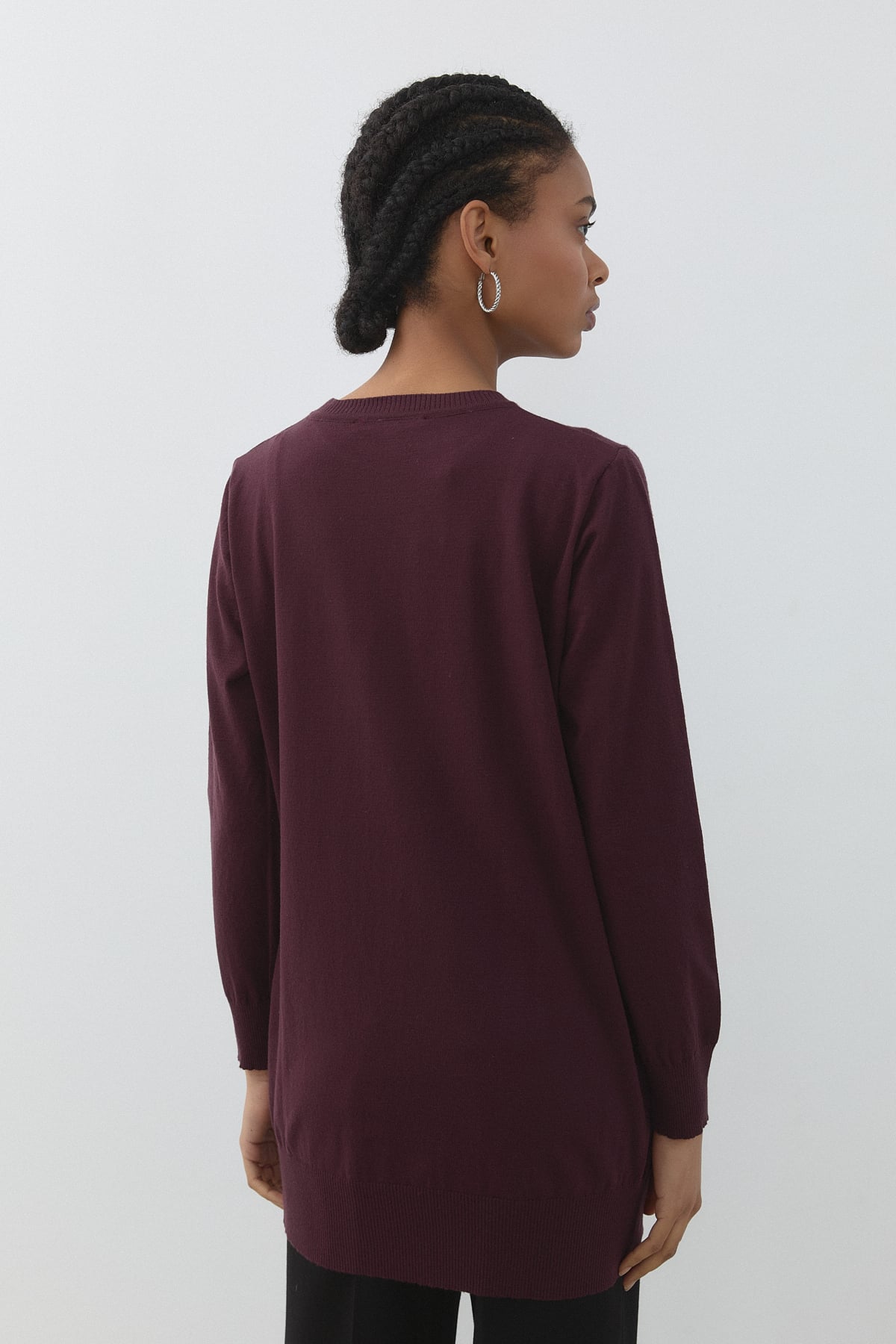 Nihan Basic Triko Tunik  Mürdüm