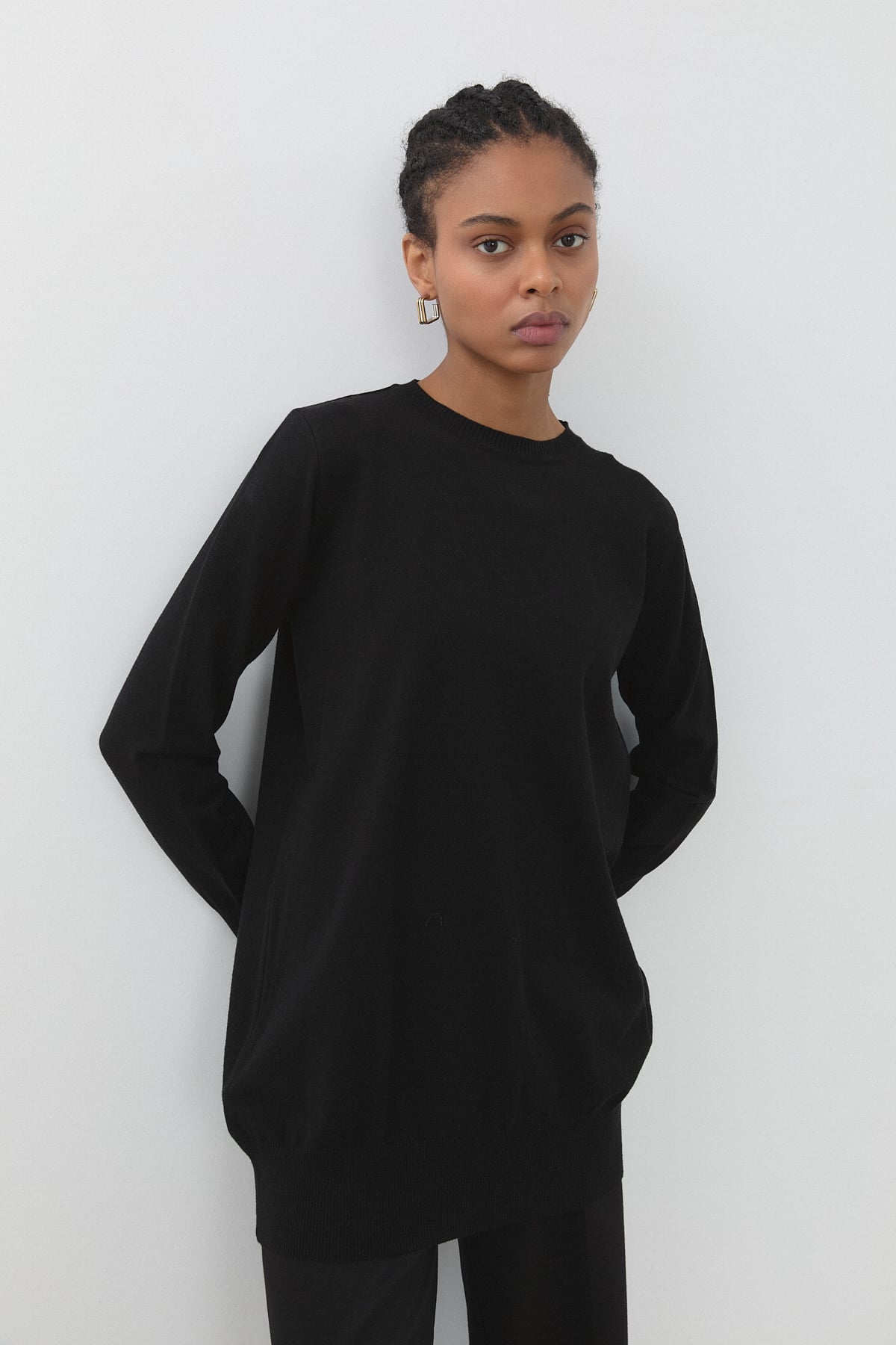 Nihan Basic Triko Tunik  Siyah