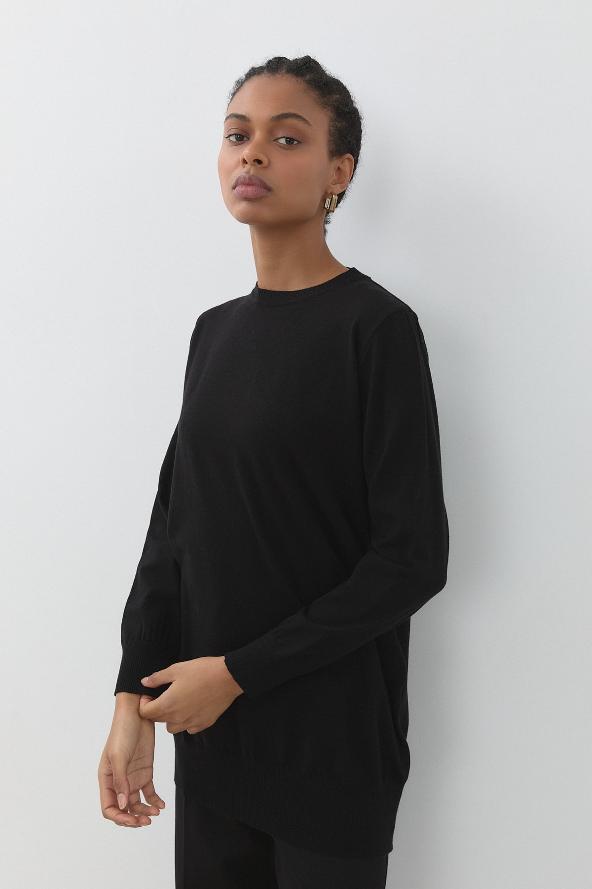 Nihan Basic Triko Tunik  Siyah