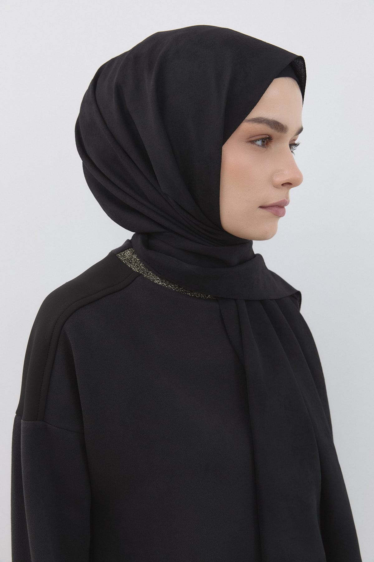 Nihan Dalga Desen Naia Pamuk Şal  Siyah