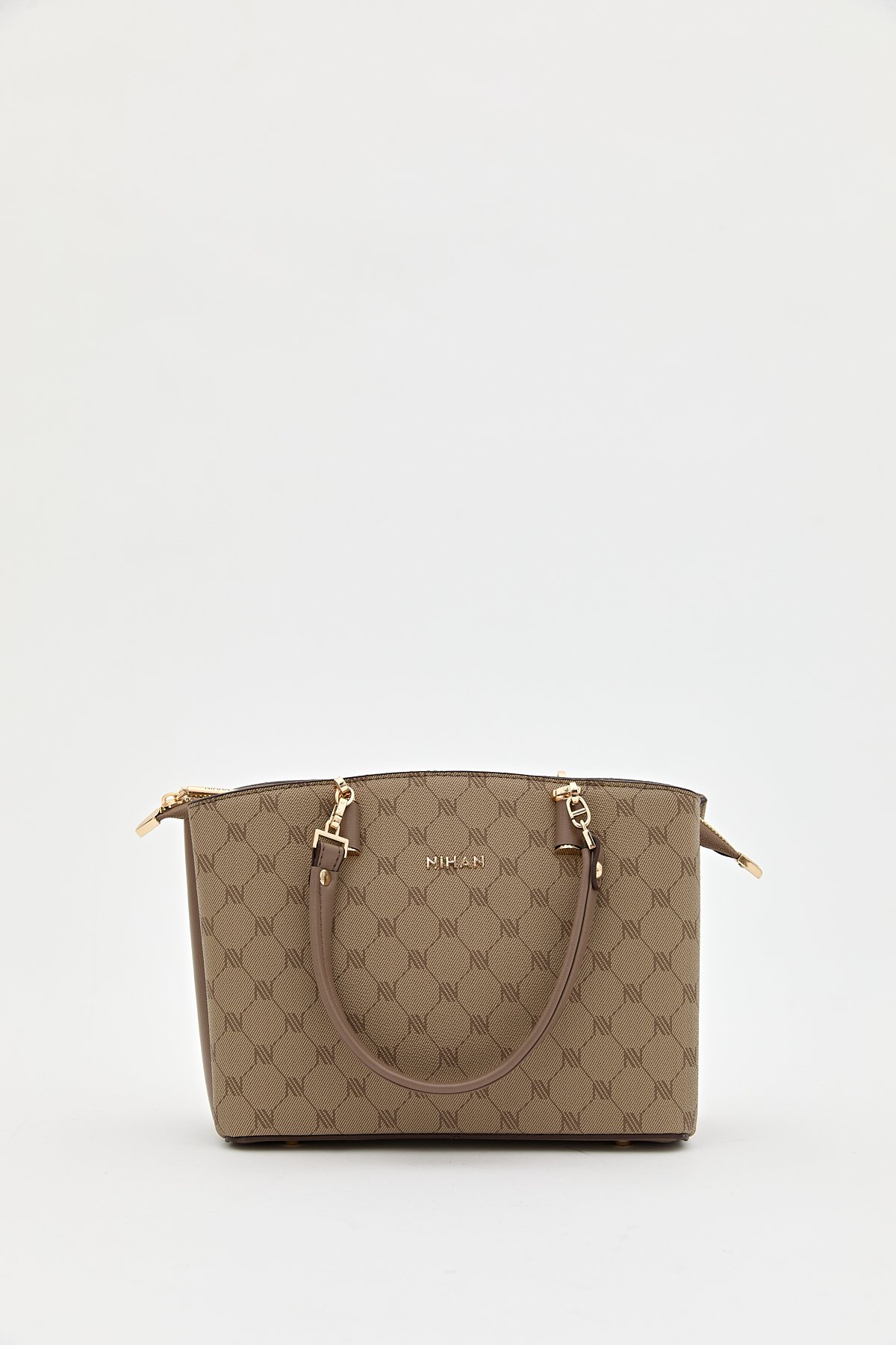 Nihan Monogram Shopper Çanta  Bej