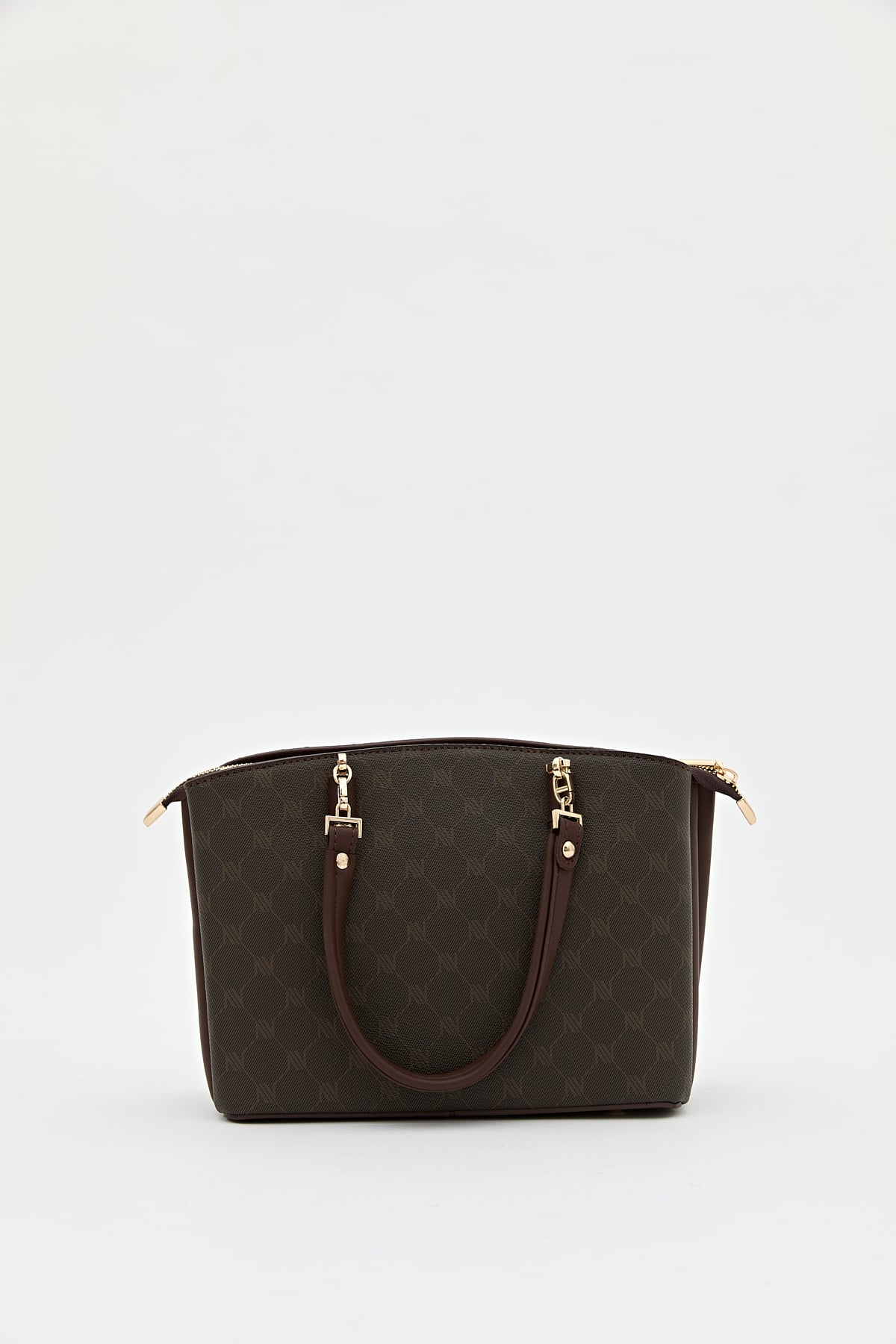Nihan Monogram Shopper Çanta  Kahve