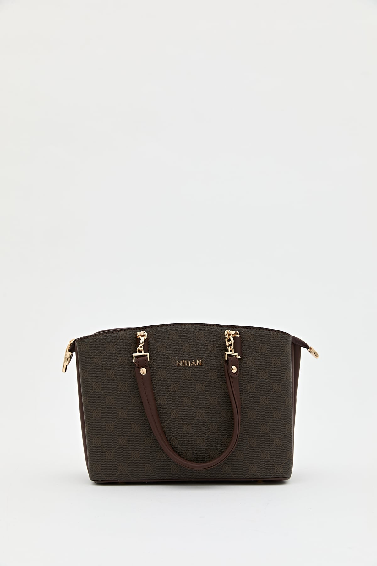 Nihan Monogram Shopper Çanta  Kahve