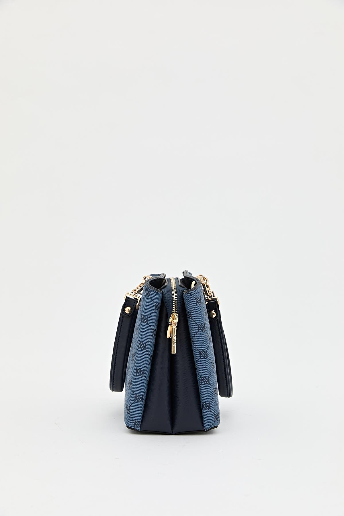 Nihan Monogram Shopper Çanta  Lacivert