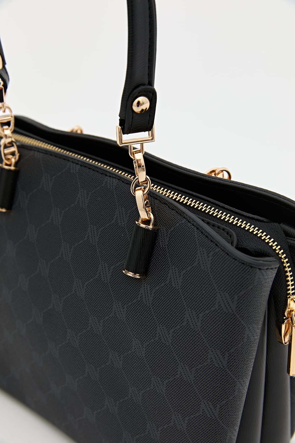Nihan Monogram Shopper Çanta  Siyah