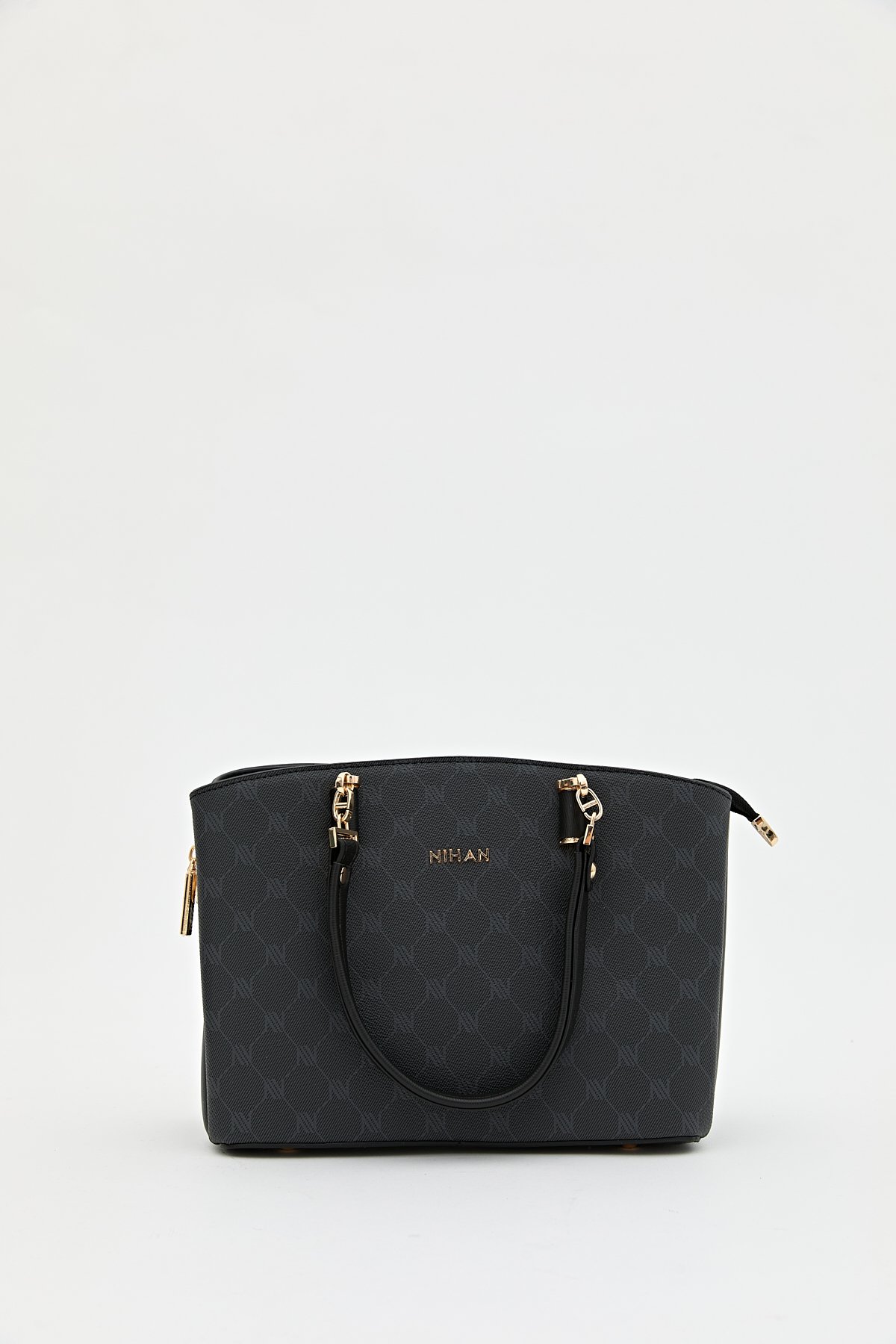 Nihan Monogram Shopper Çanta  Siyah