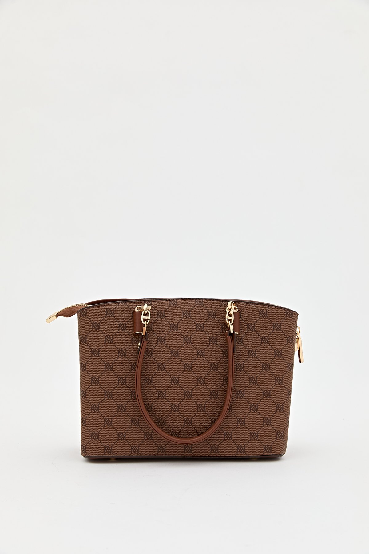 Nihan Monogram Shopper Çanta  Taba