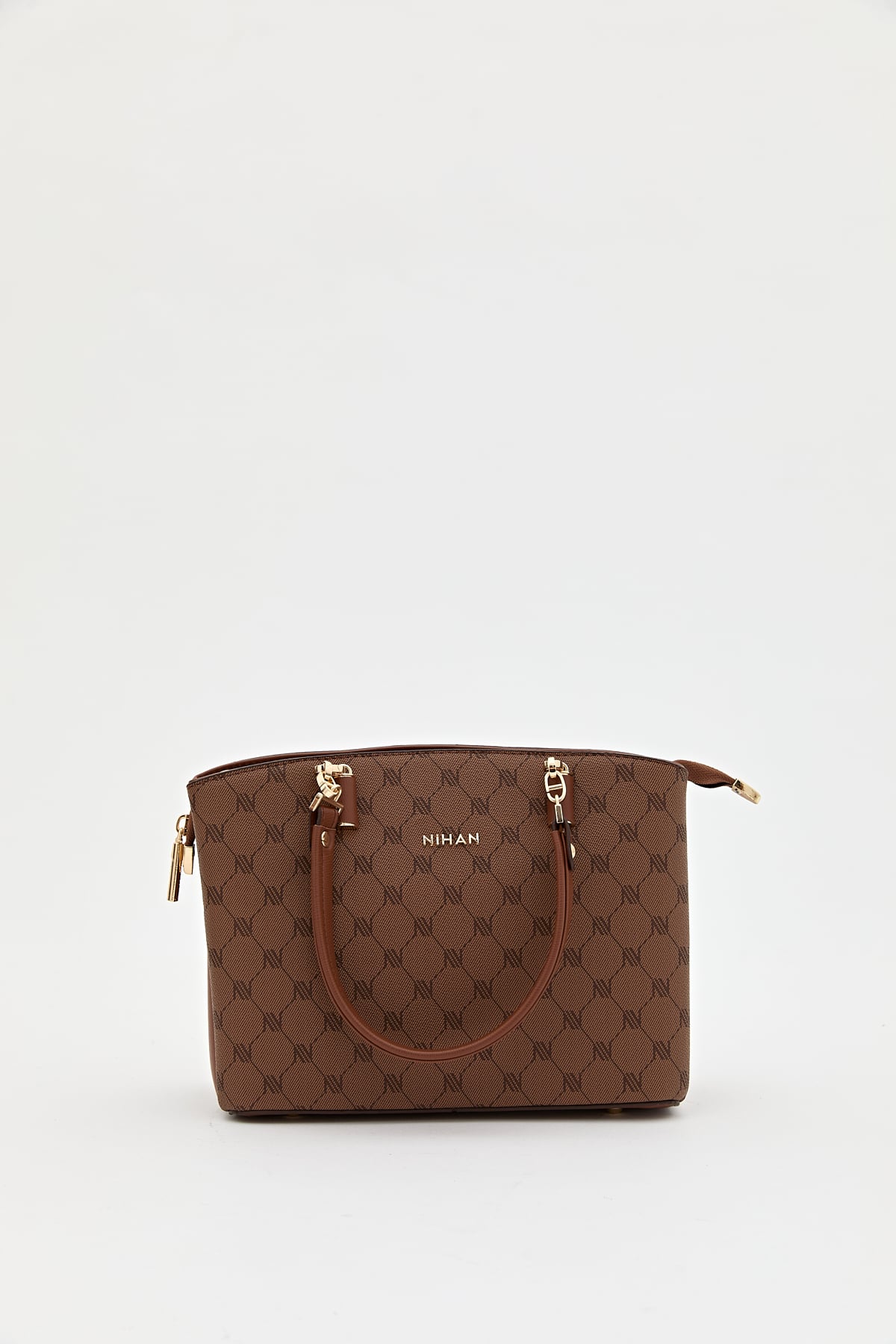 Nihan Monogram Shopper Çanta  Taba