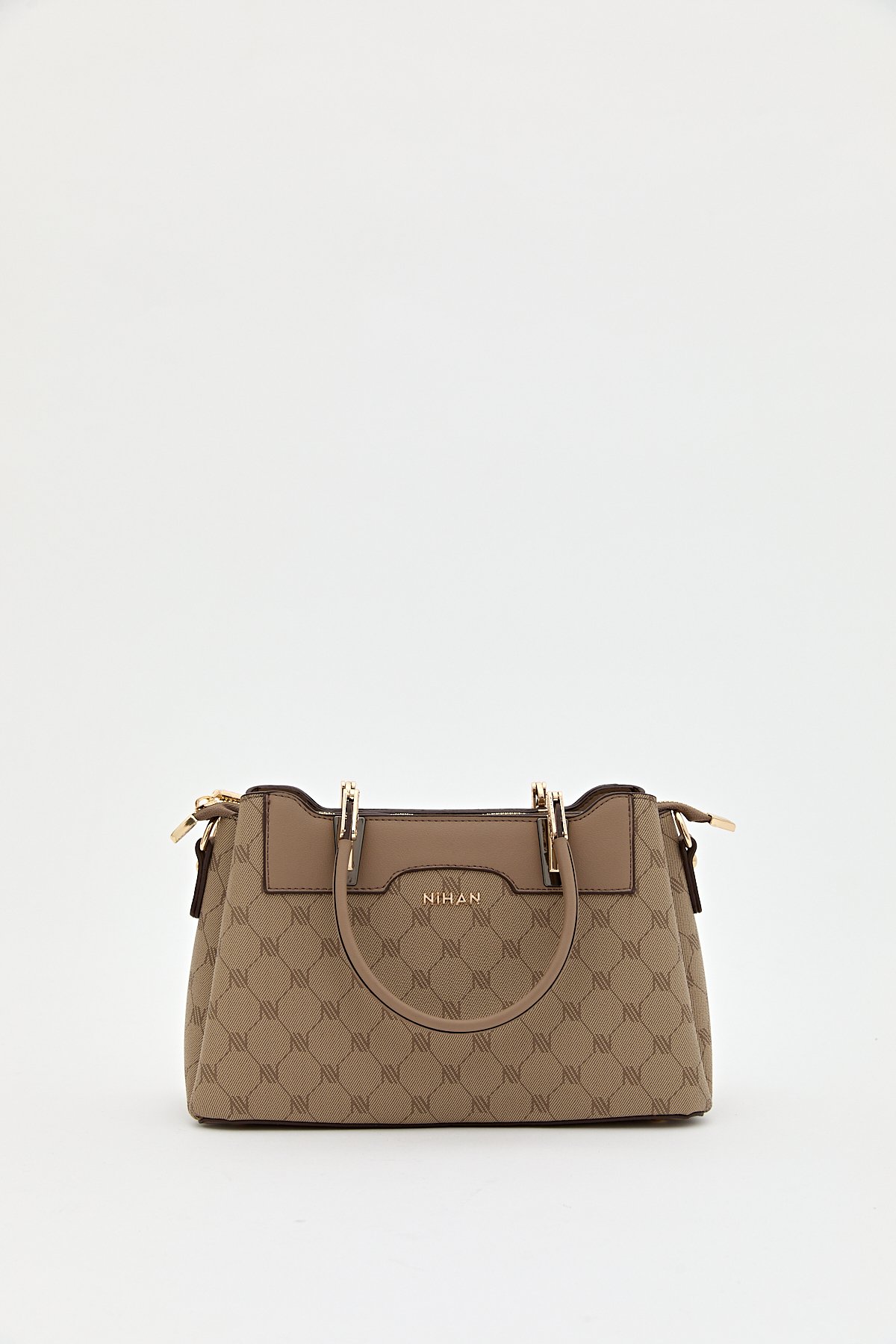 Nihan Monogram Tote Çanta  Bej