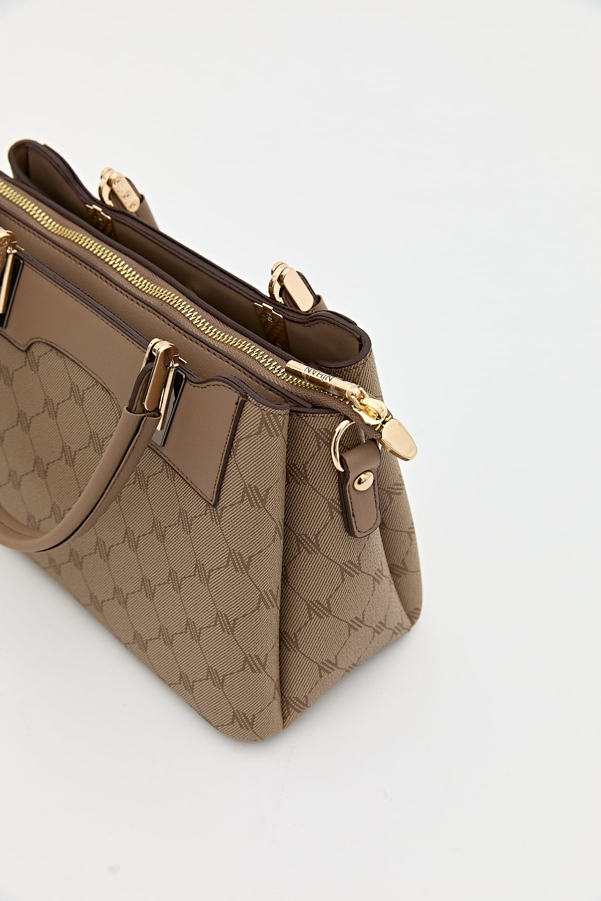 Nihan Monogram Tote Çanta  Bej