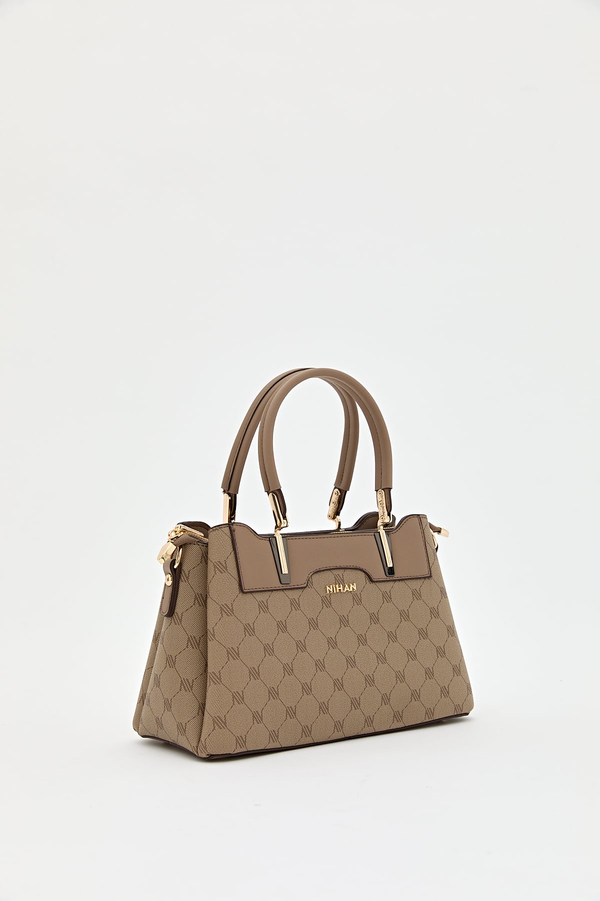 Nihan Monogram Tote Çanta  Bej