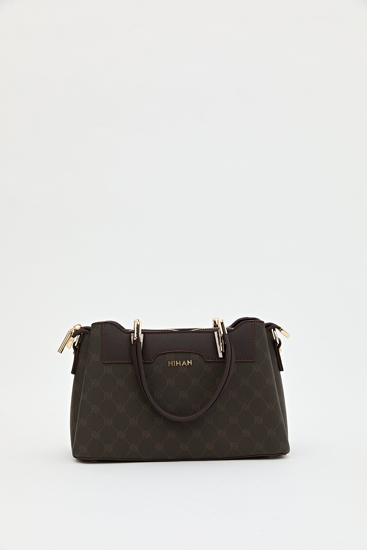 Nihan Monogram Tote Çanta  Kahve