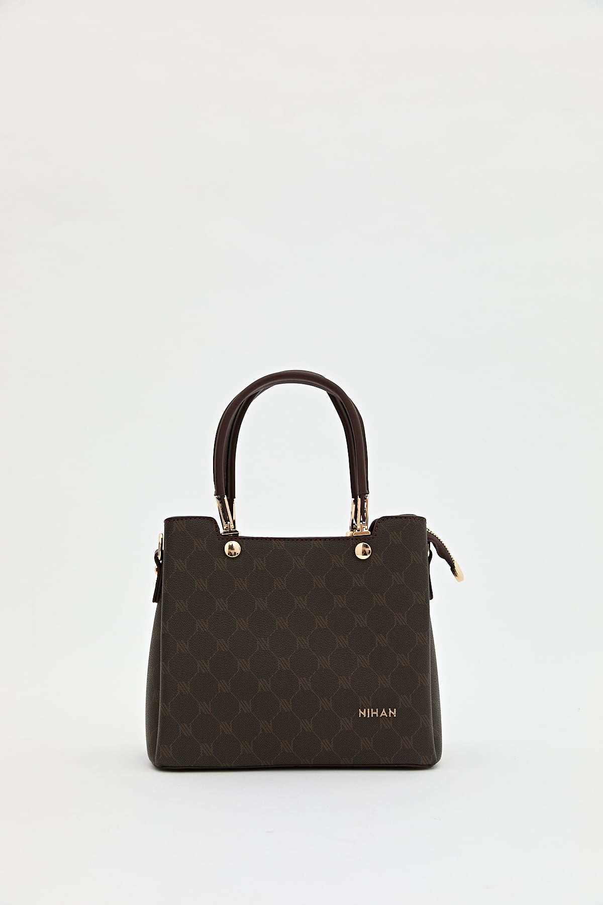 Nihan Monogram Tote Çanta  Kahve