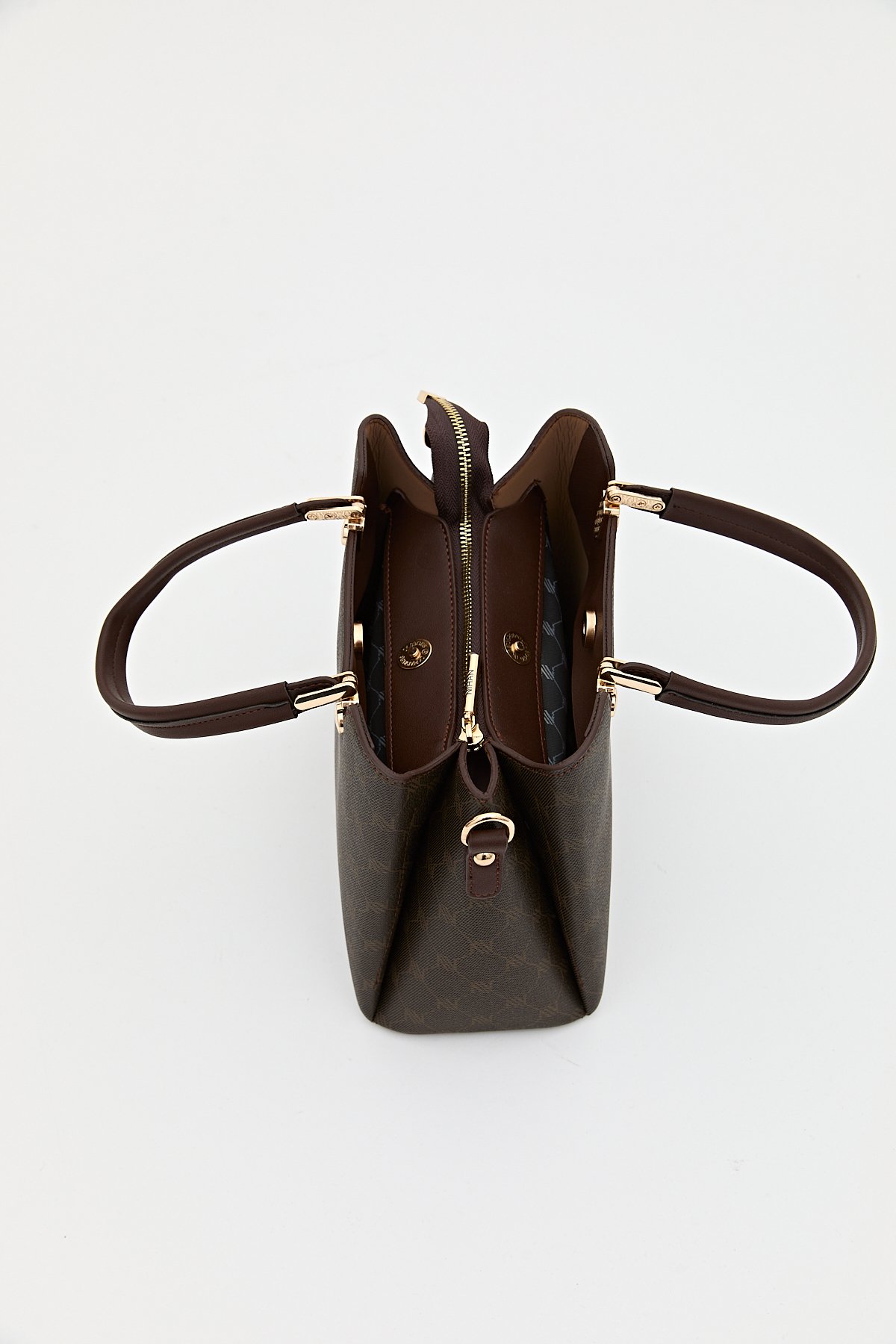 Nihan Monogram Tote Çanta  Kahve