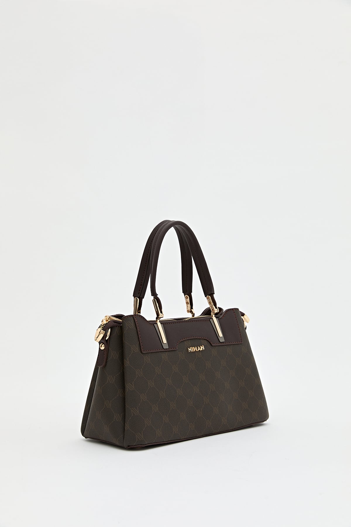 Nihan Monogram Tote Çanta  Kahve