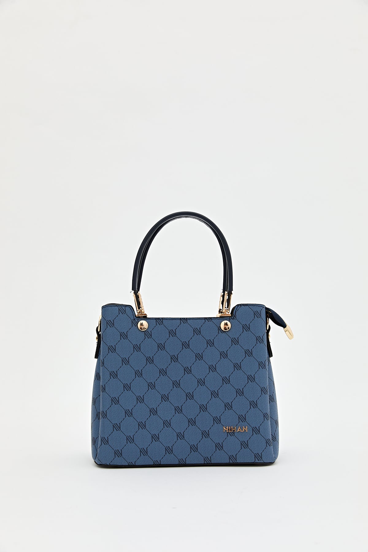 Nihan Monogram Tote Çanta  Lacivert