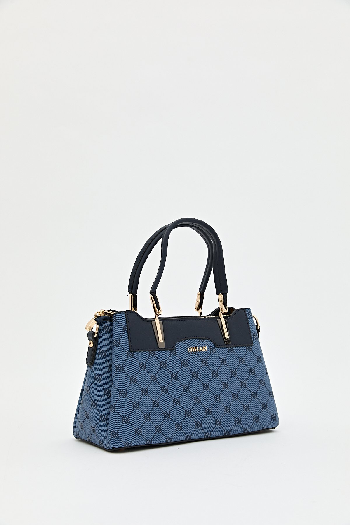Nihan Monogram Tote Çanta  Lacivert