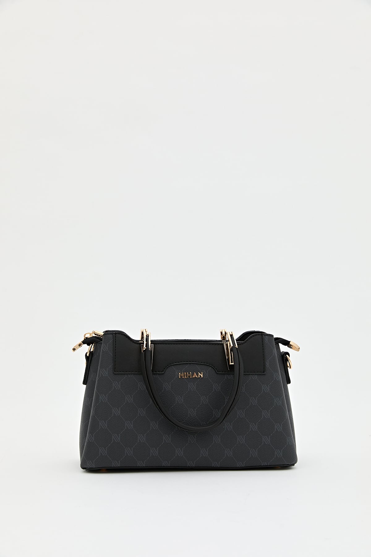 Nihan Monogram Tote Çanta  Siyah