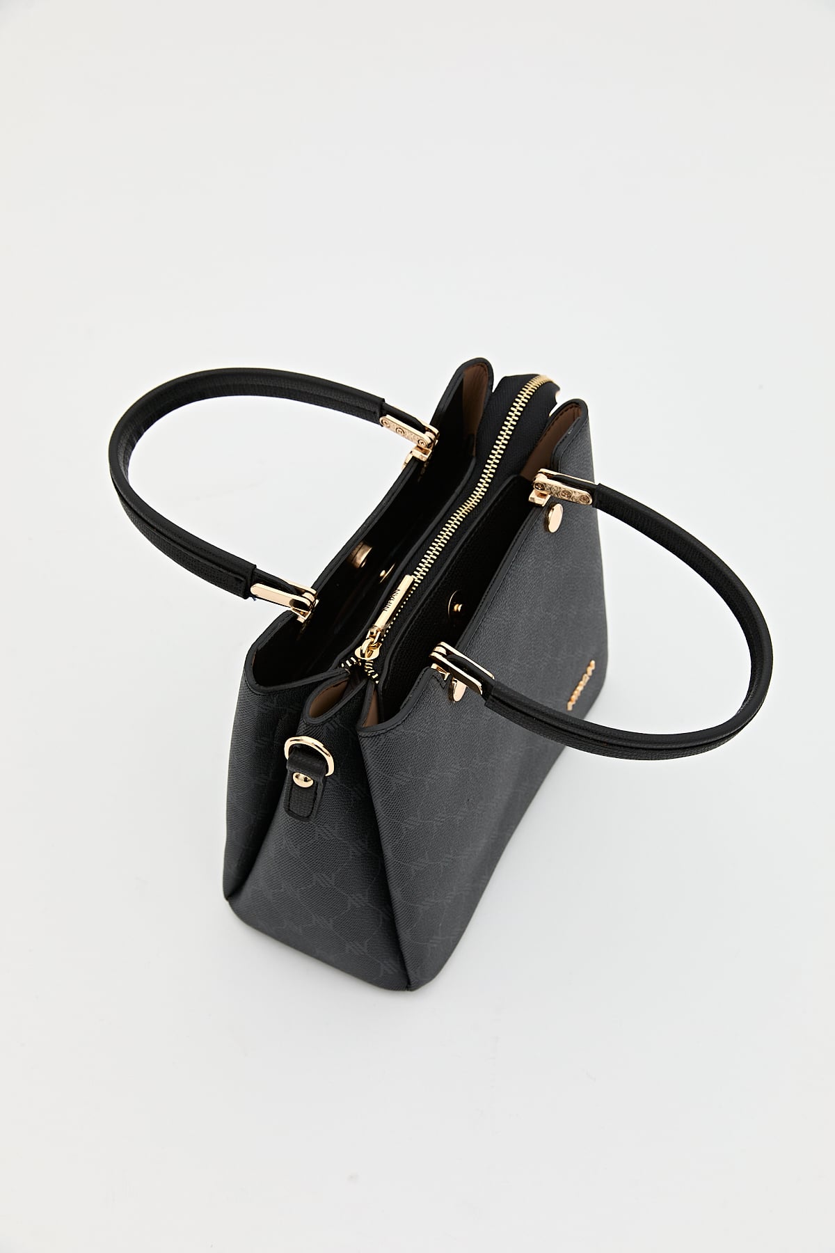 Nihan Monogram Tote Çanta  Siyah