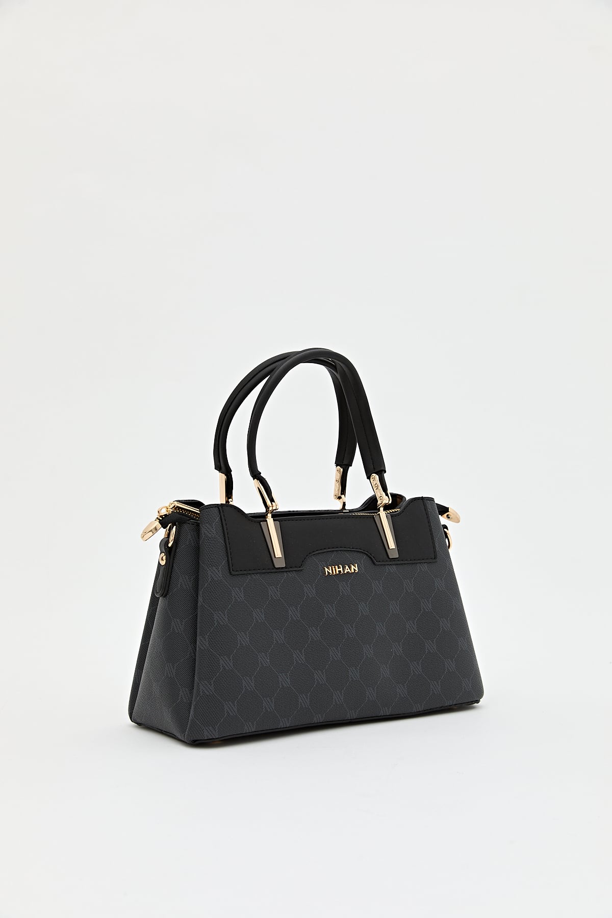 Nihan Monogram Tote Çanta  Siyah