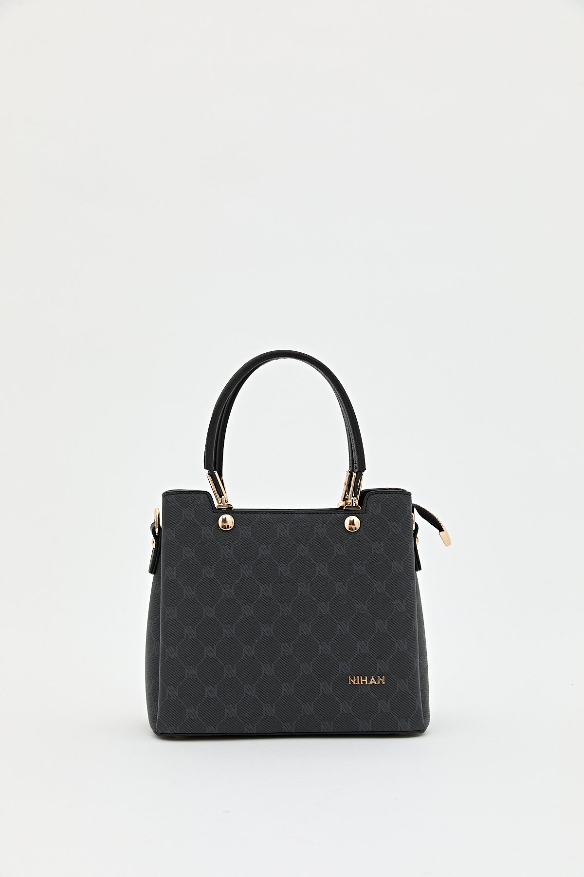 Nihan Monogram Tote Çanta  Siyah