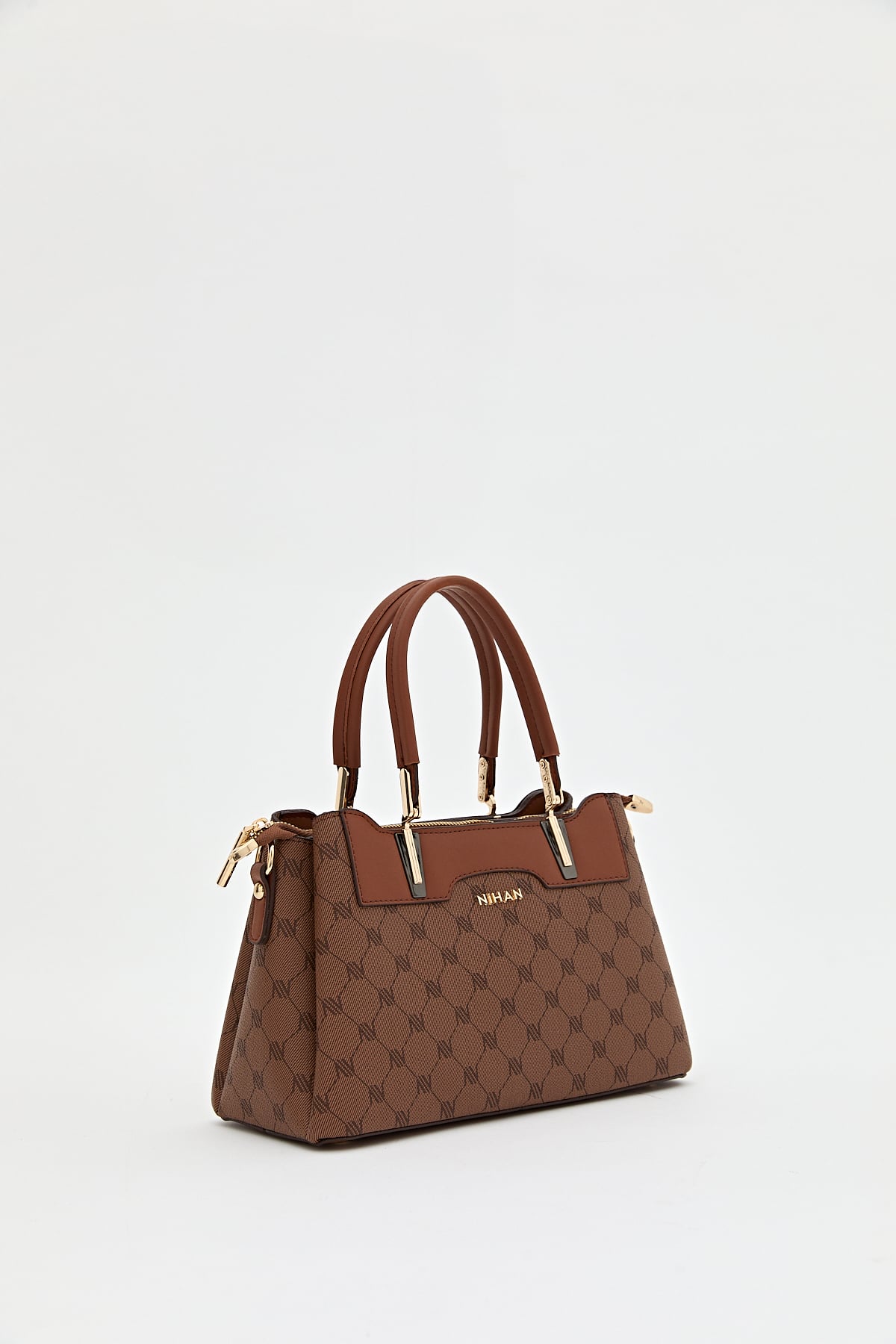 Nihan Monogram Tote Çanta  Taba
