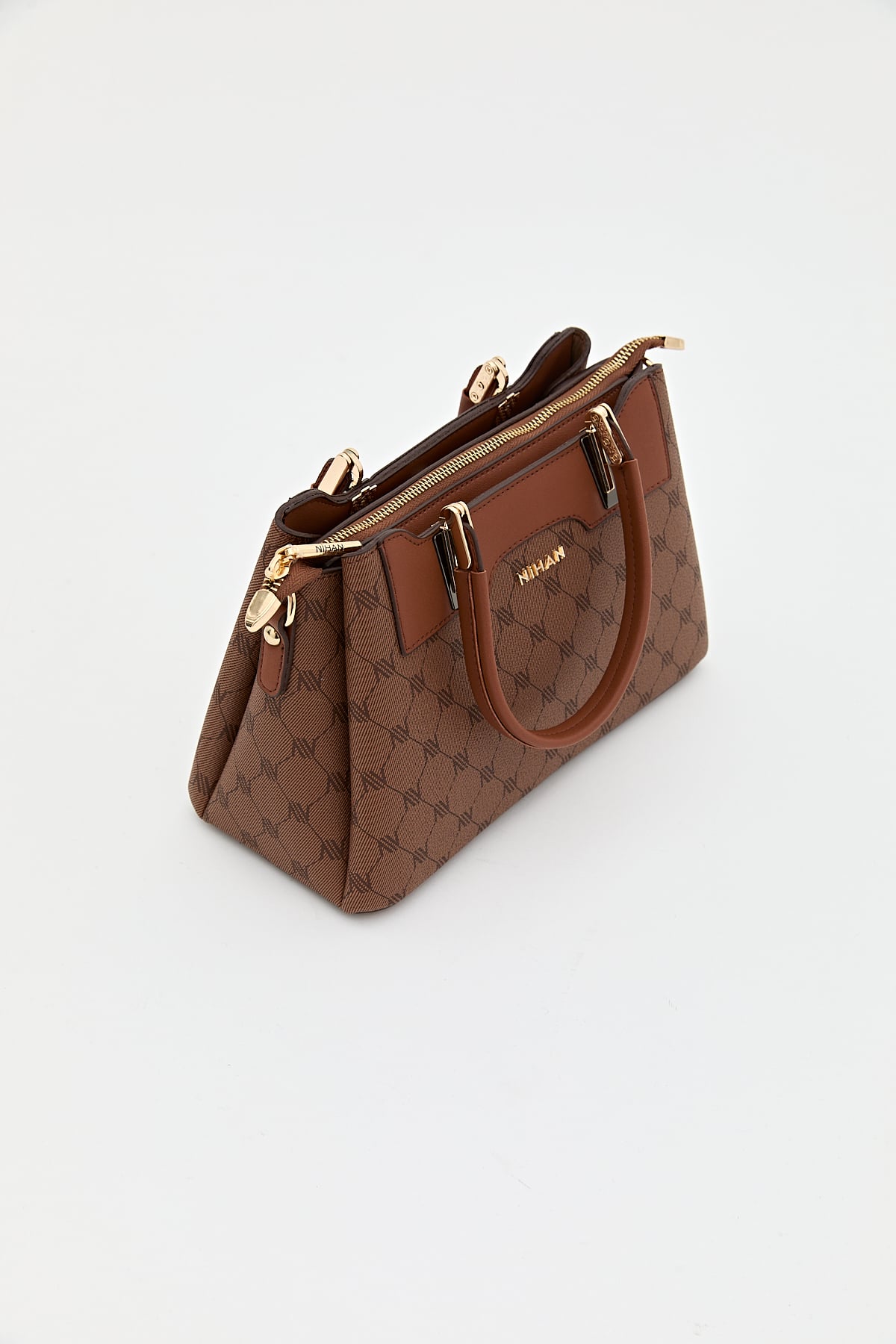 Nihan Monogram Tote Çanta  Taba