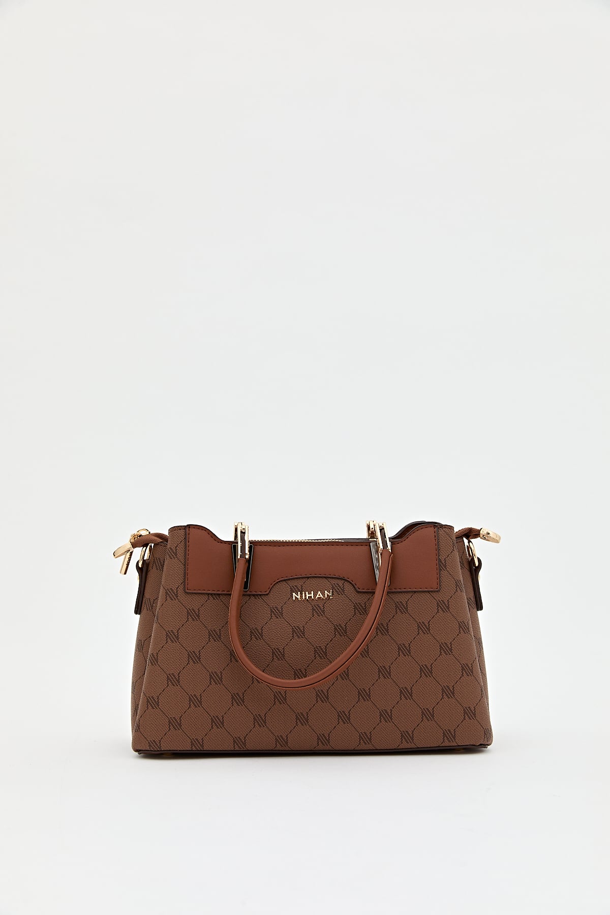 Nihan Monogram Tote Çanta  Taba