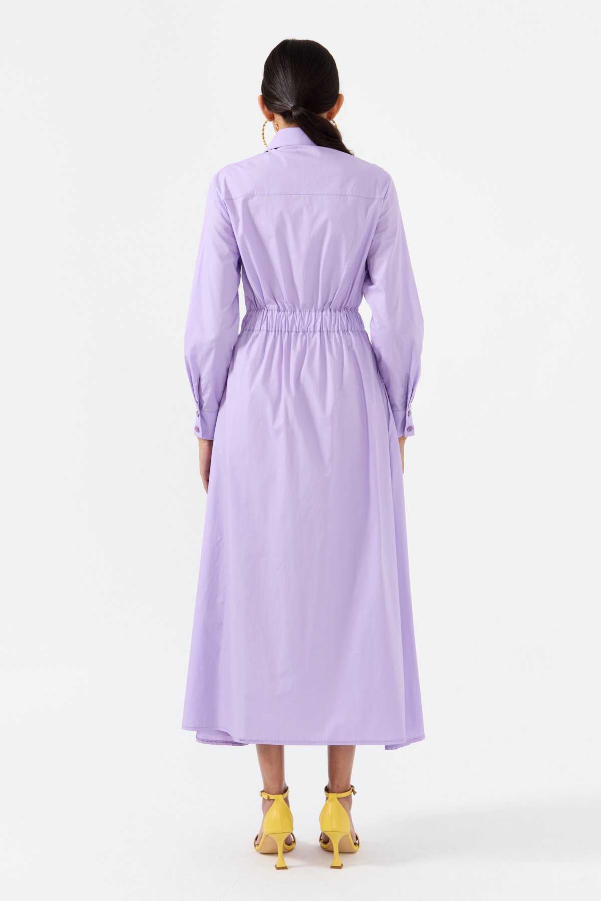 NİHAN Dress Nihan Anvelop Kapama Poplin Elbise  Lila_modest