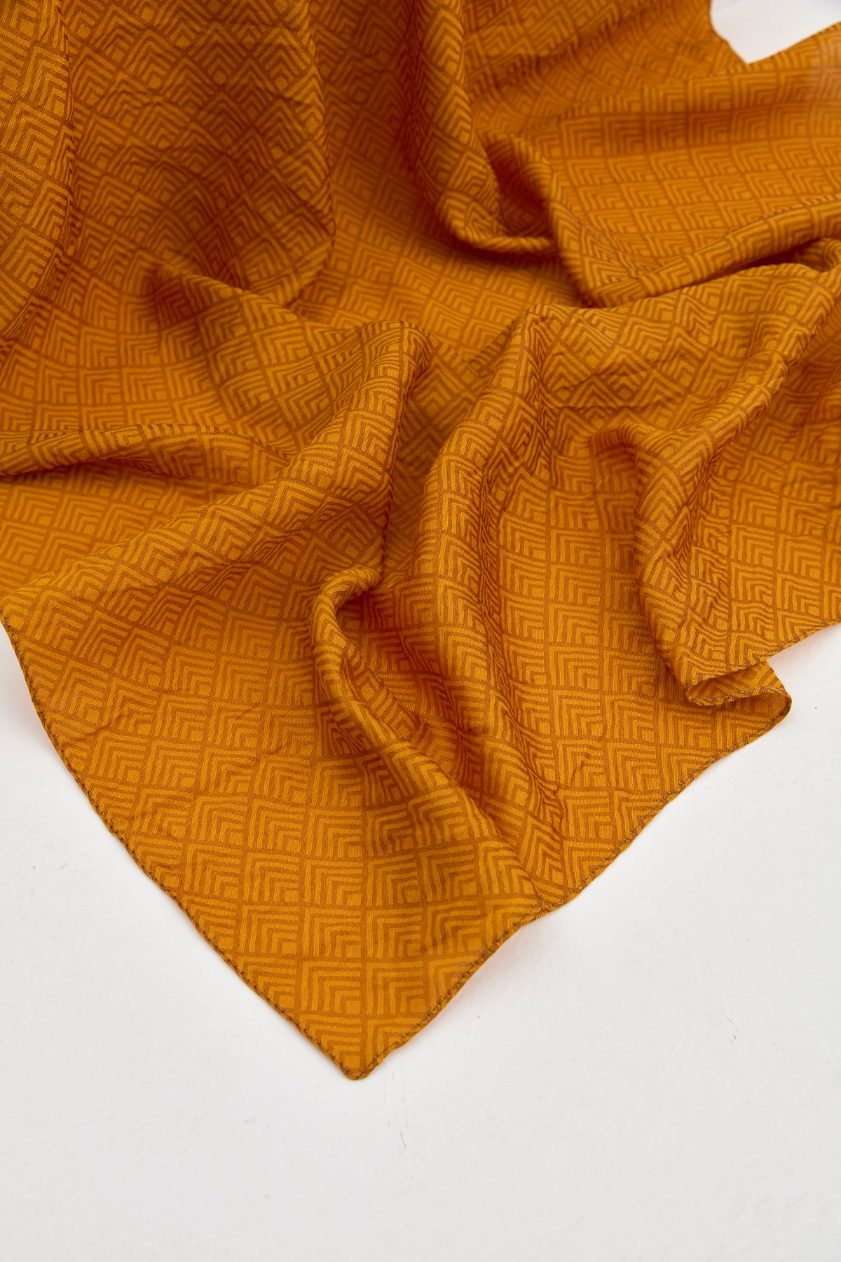NİHAN Shawl Nihan Baklava Desen Şal  Sarı_modest
